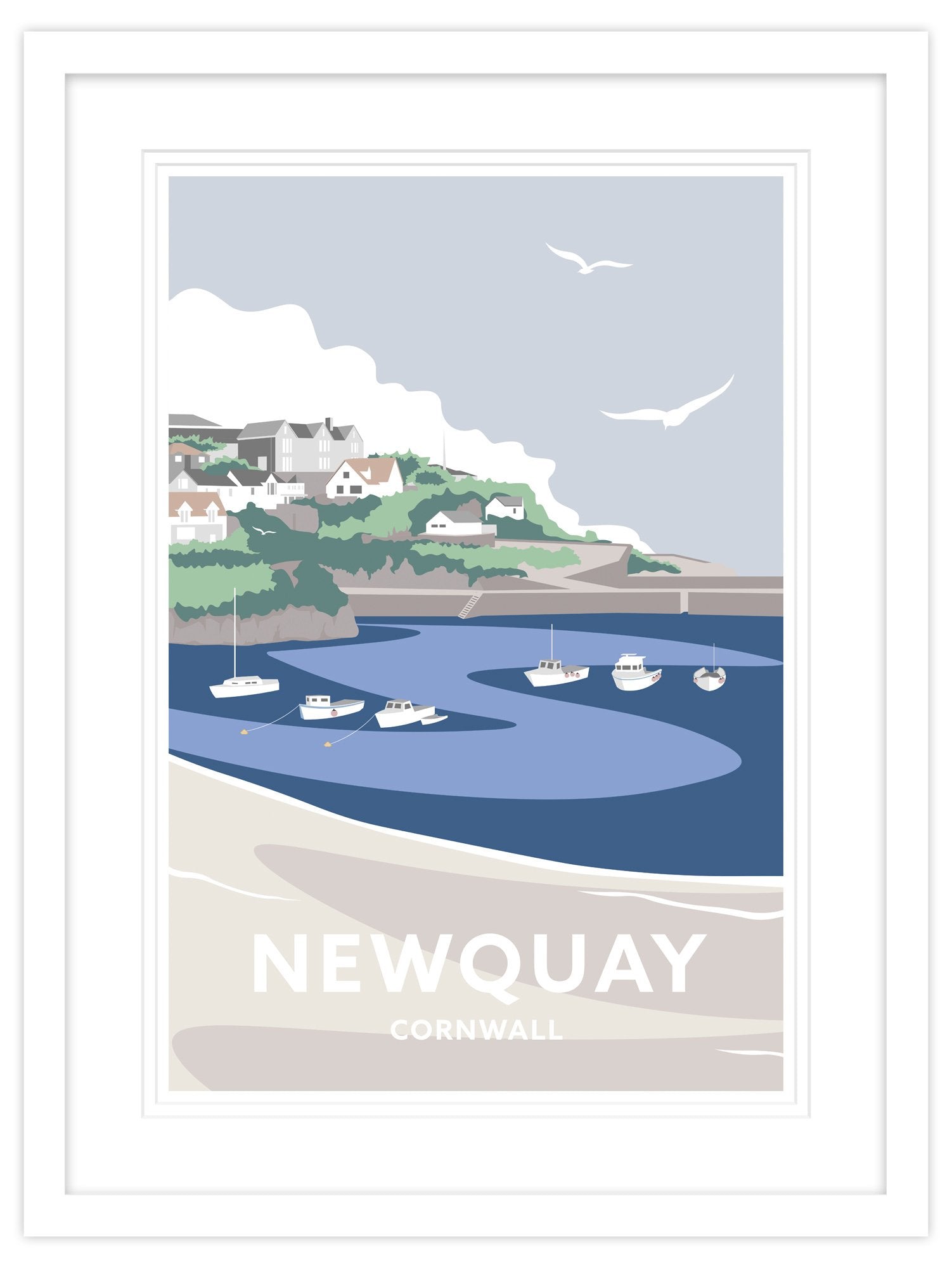 Newquay Harbour Small Framed Print