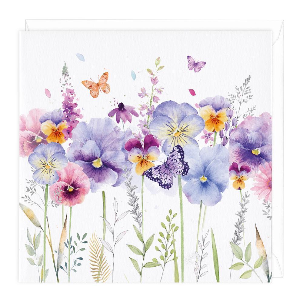 Pansies Floral Art Card