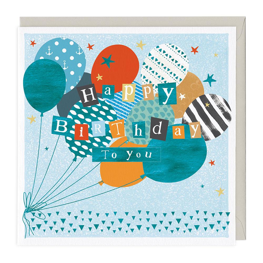 Patterned Balloons Birthday Card