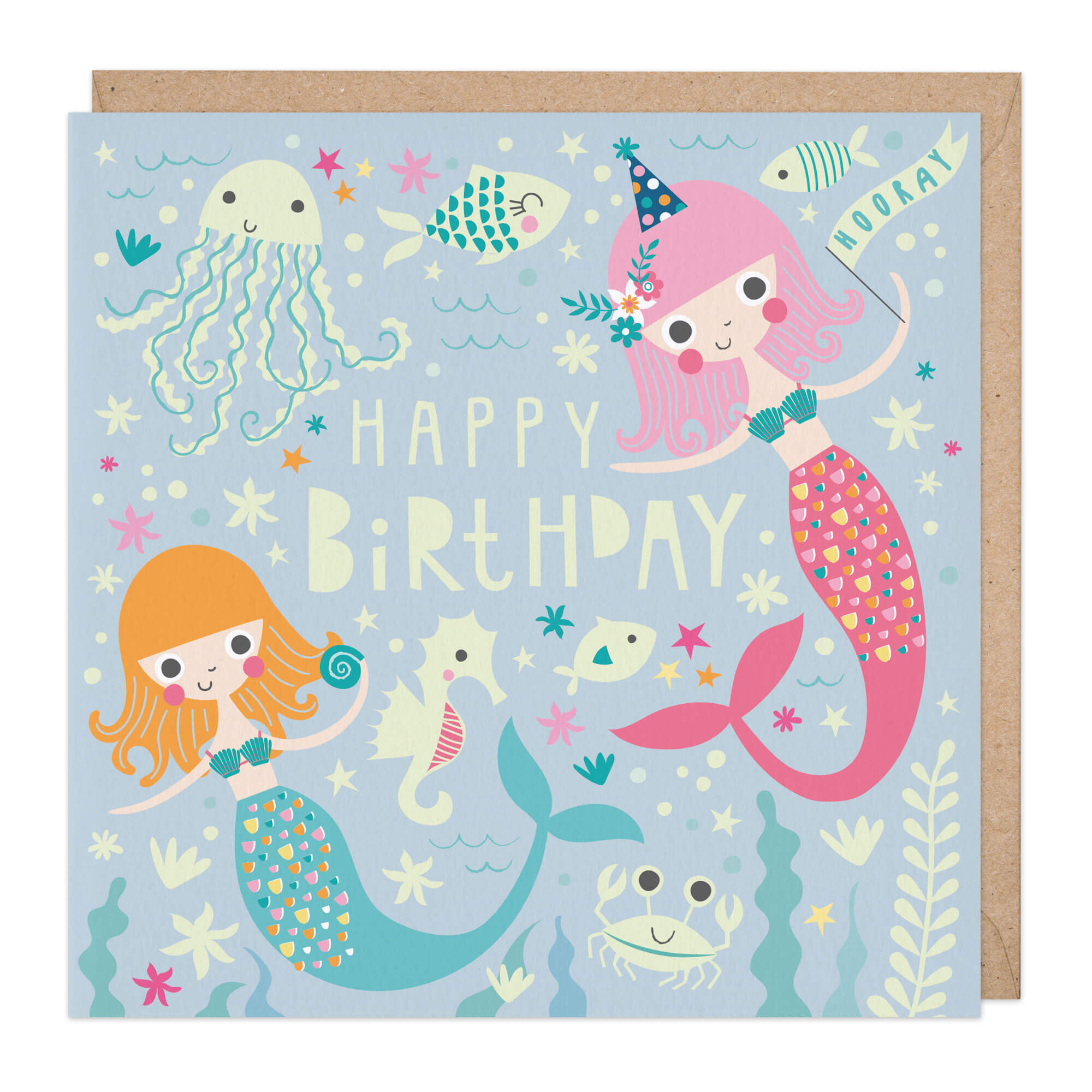 Glow In The Dark Mermaids Birthday Card