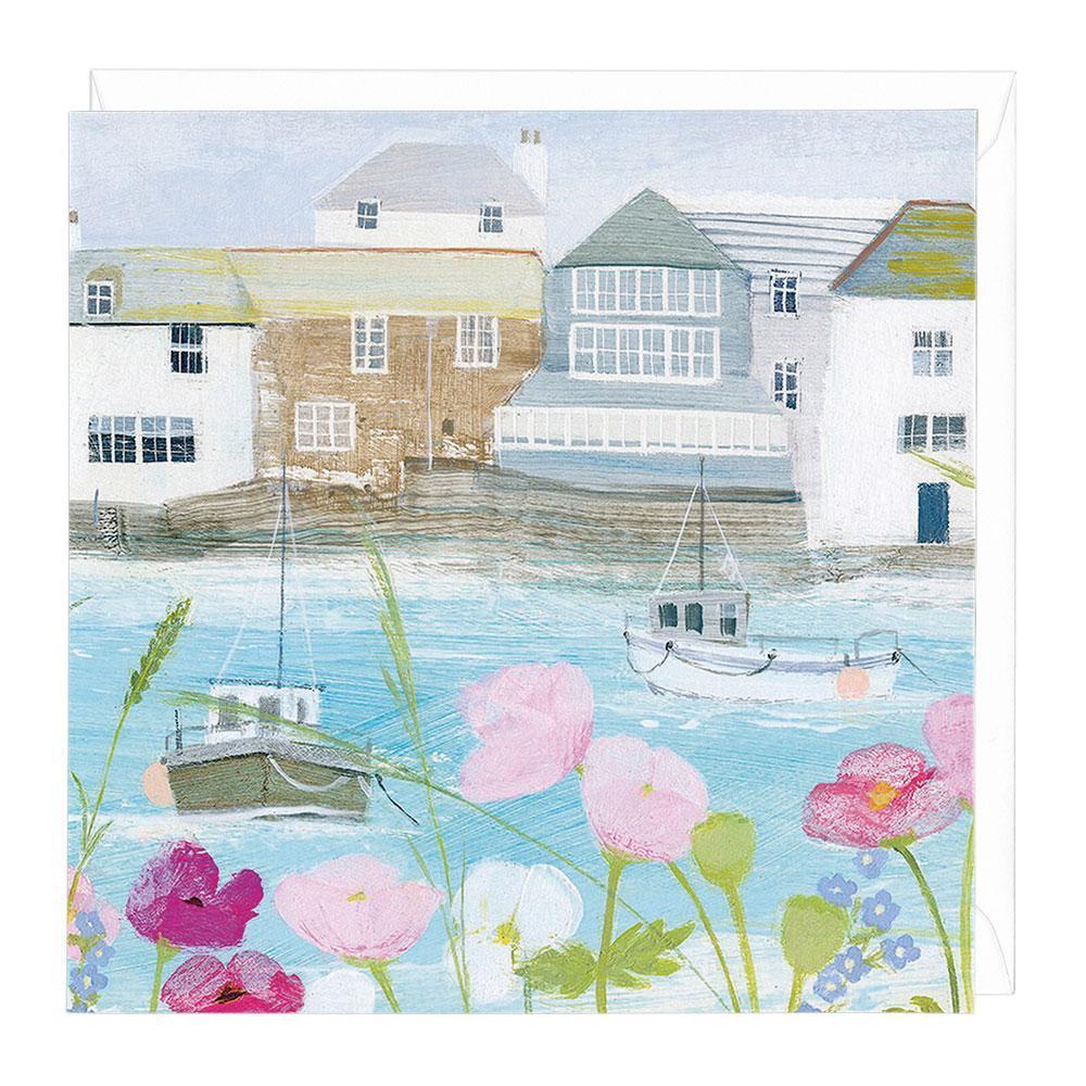 Boats In The Harbour Art Card