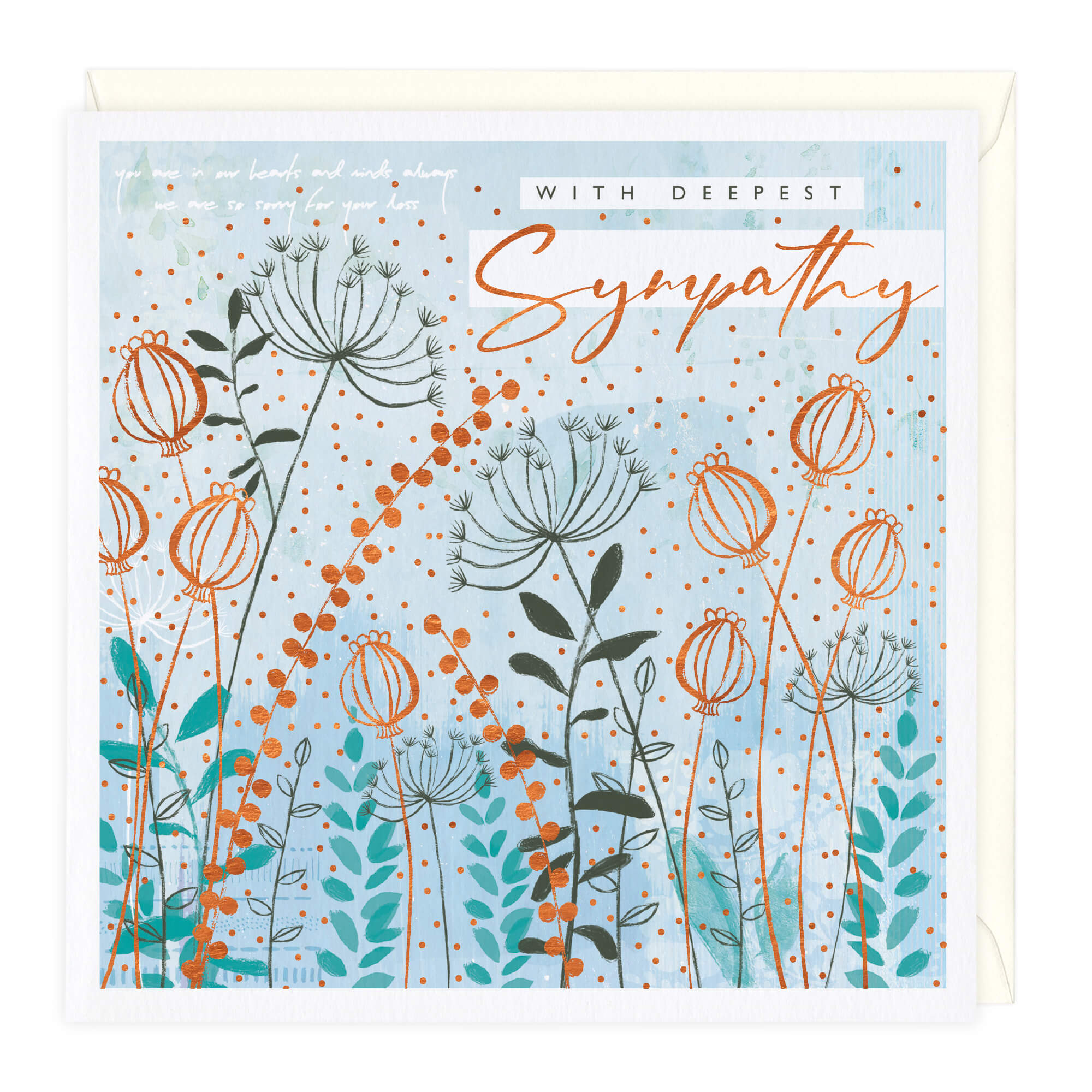 Copper Flowers Sympathy Card