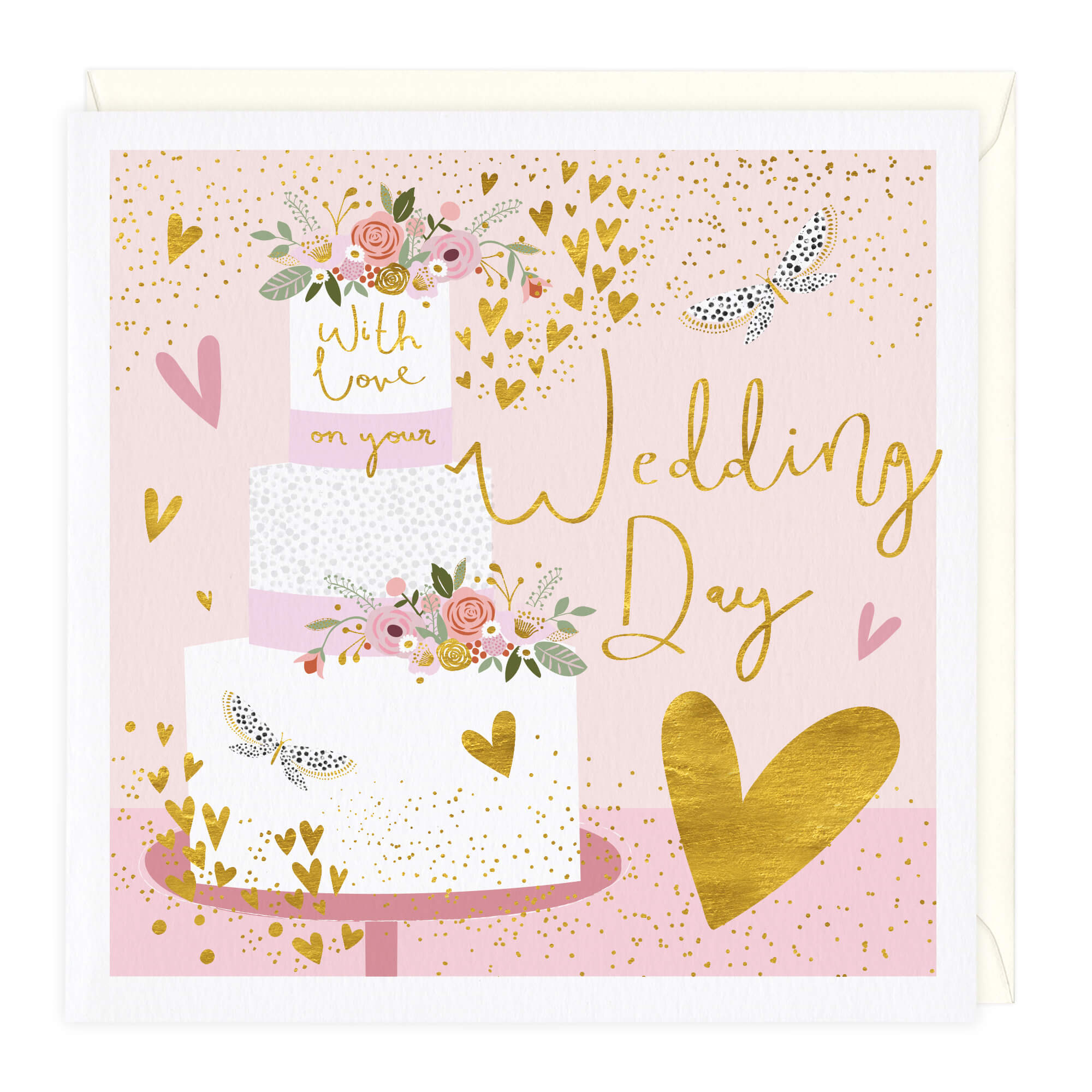Rose Cake Wedding Card