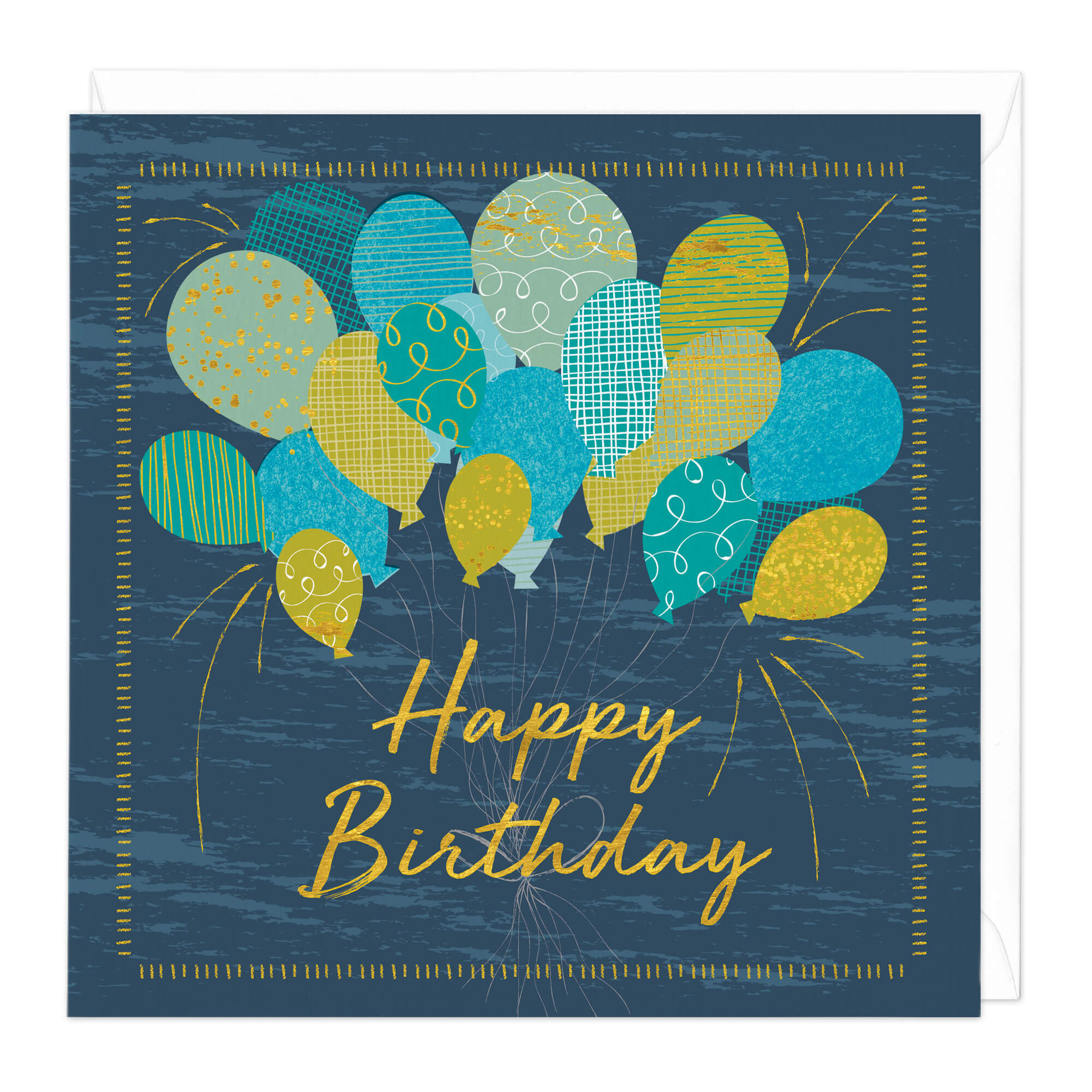 Blue Balloons Birthday Card