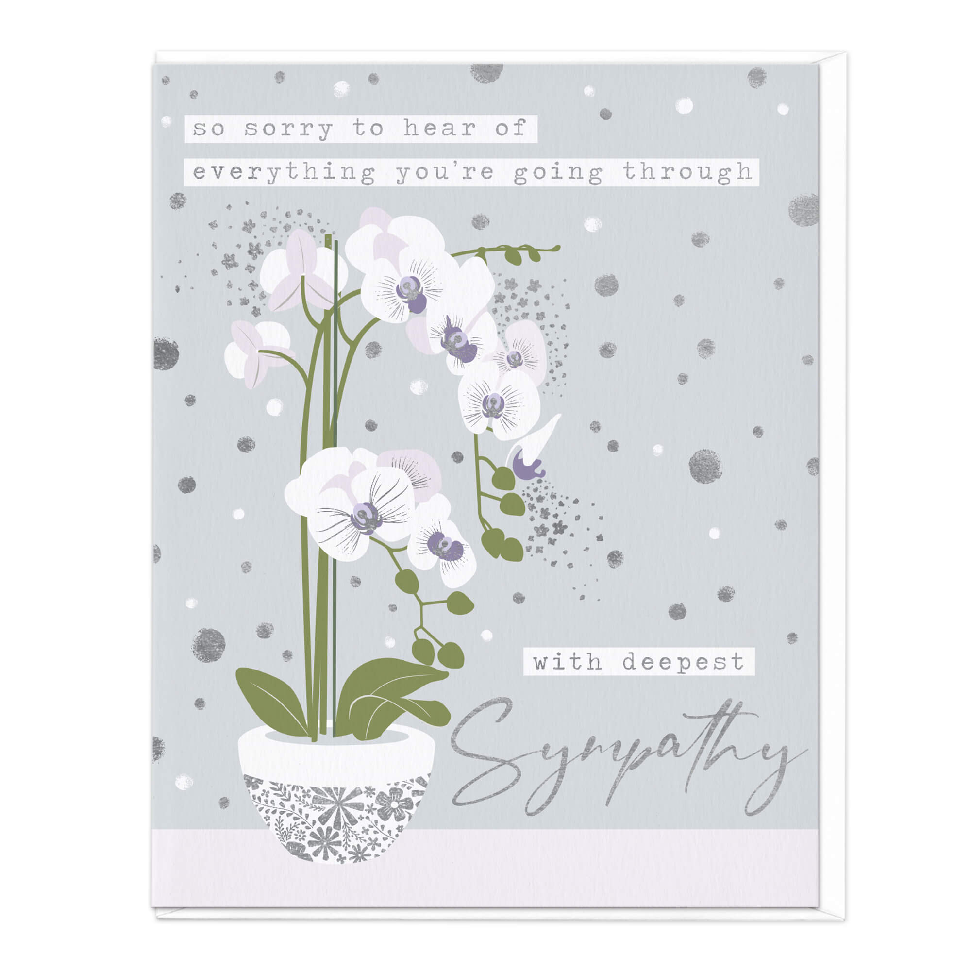 Orchid Vase Sympathy Card