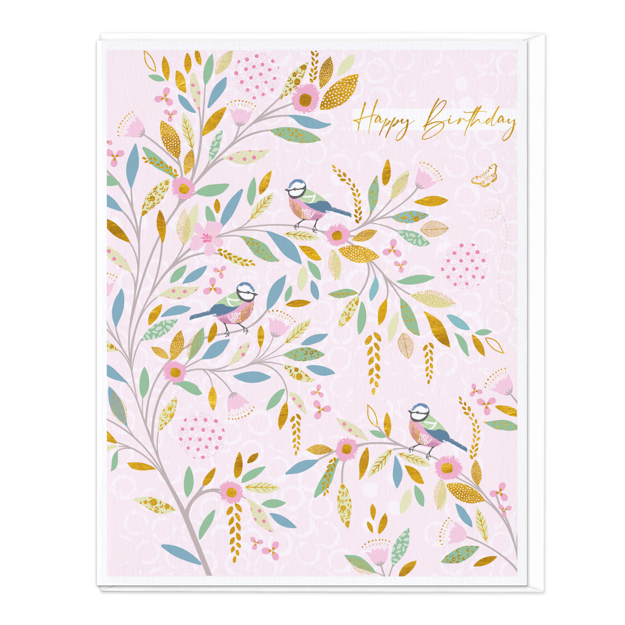 Pink Birds Birthday Card