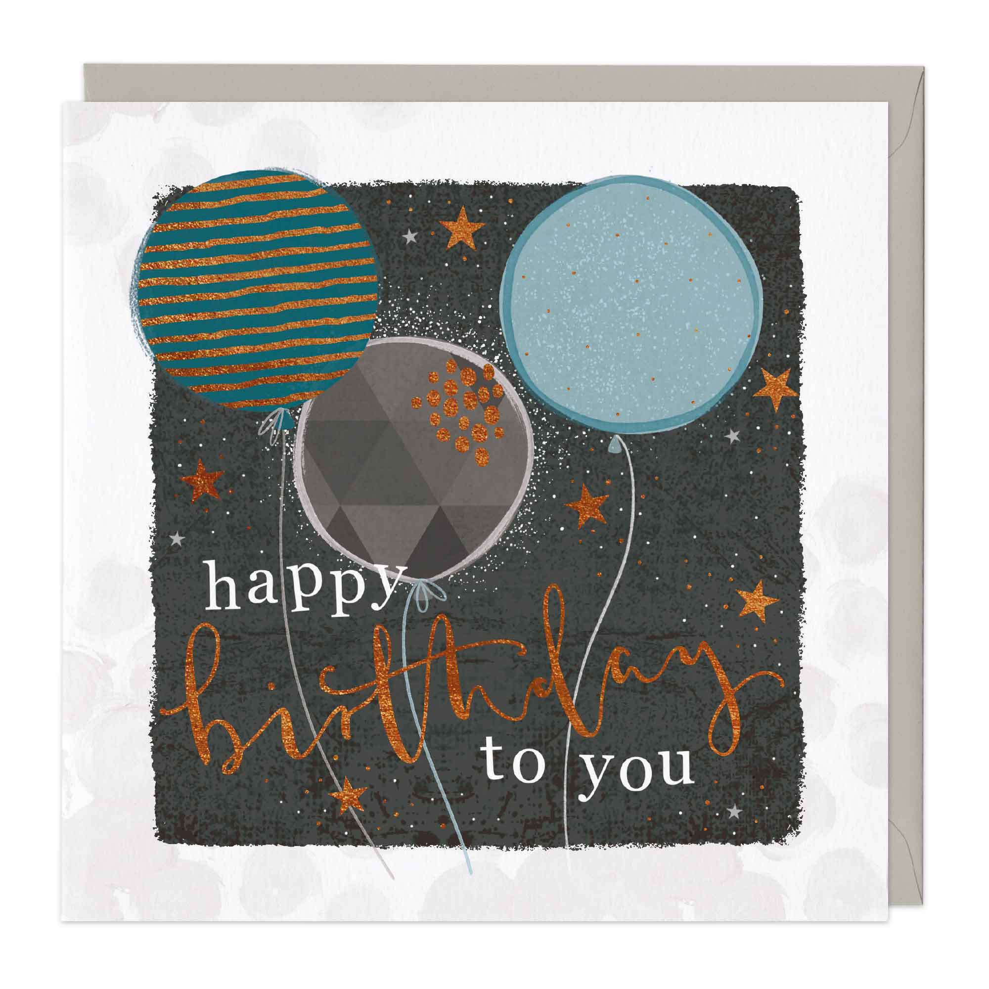 Striped And Spotted Balloons Birthday Card