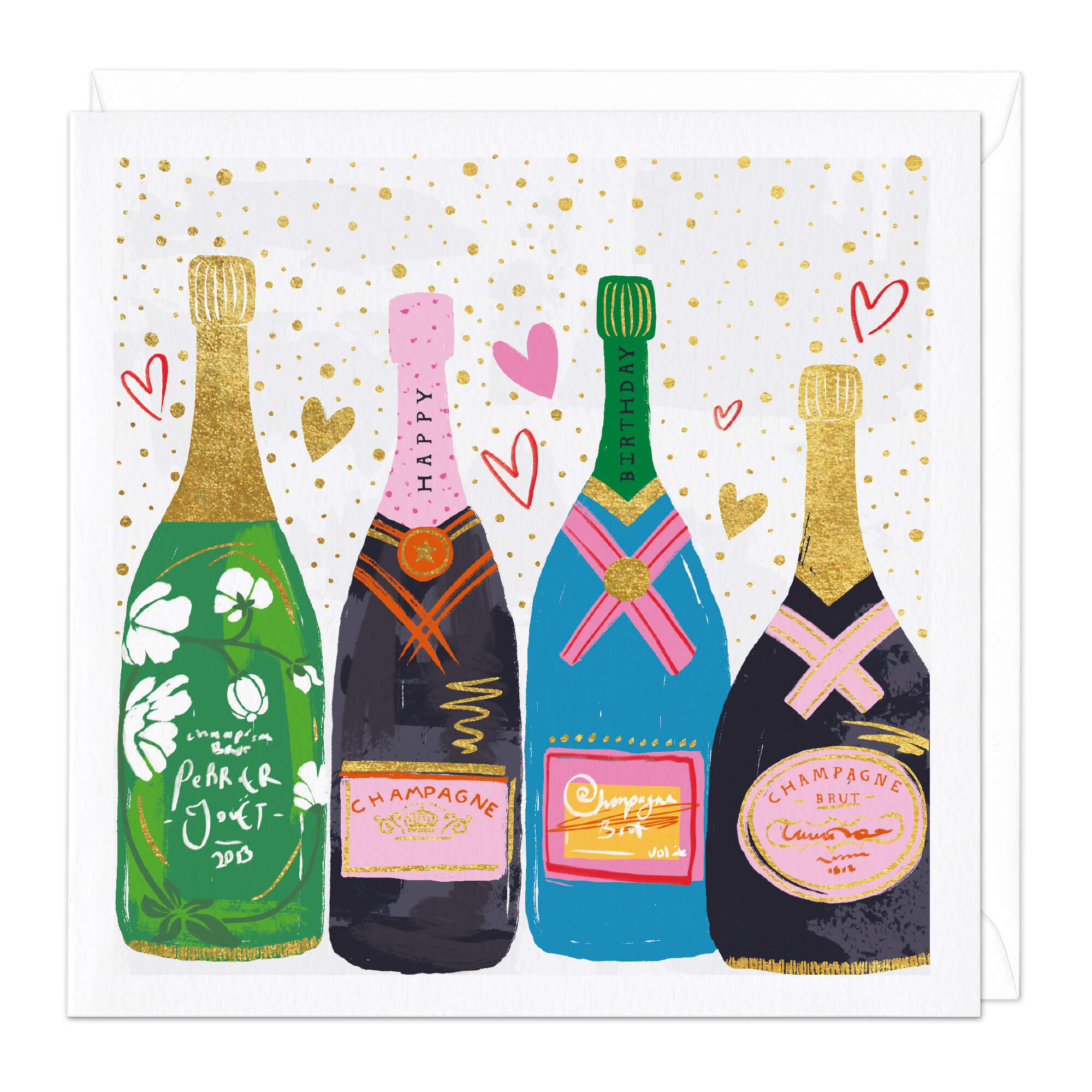 Bright Champagne Birthday Card