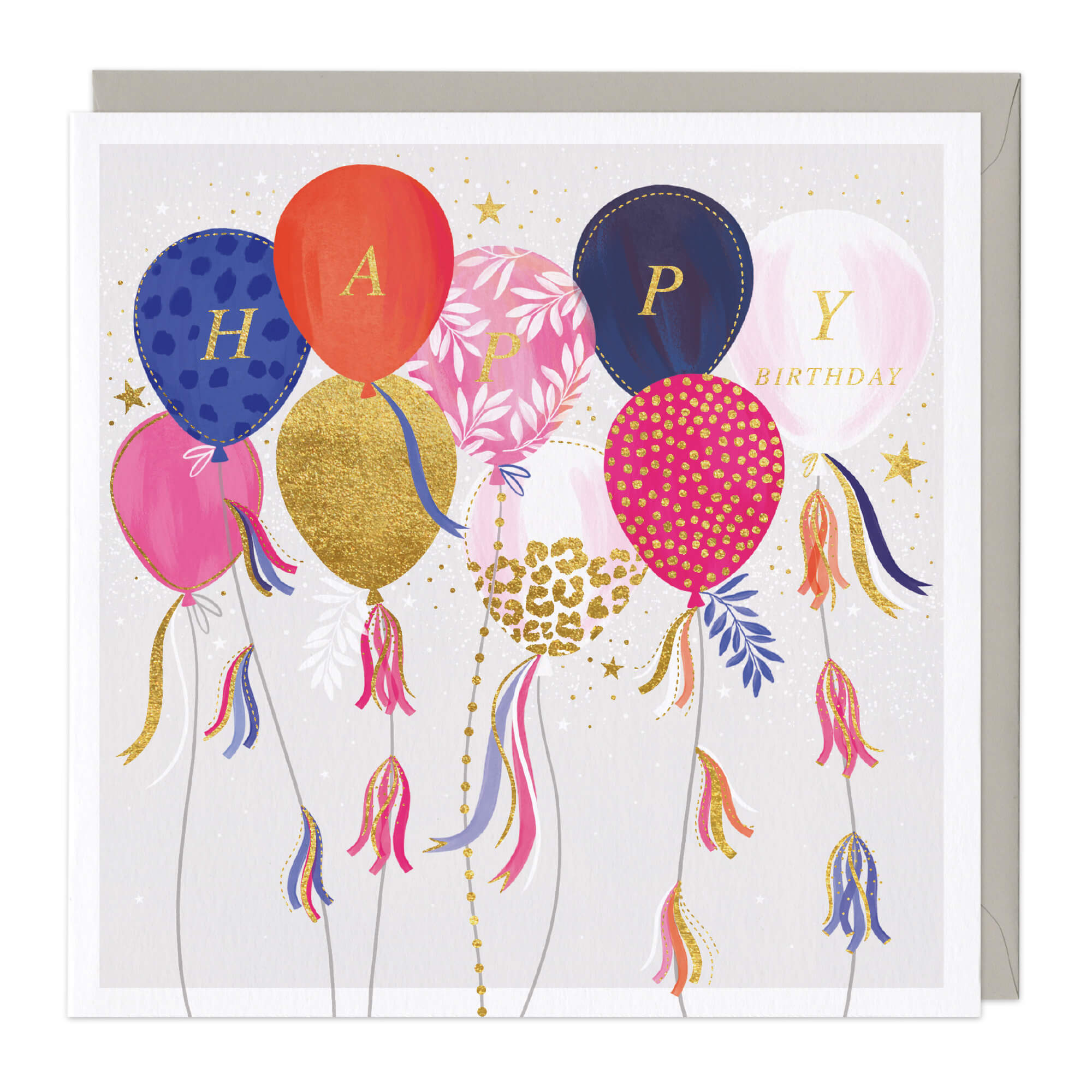 Balloons And Tassels Birthday Card