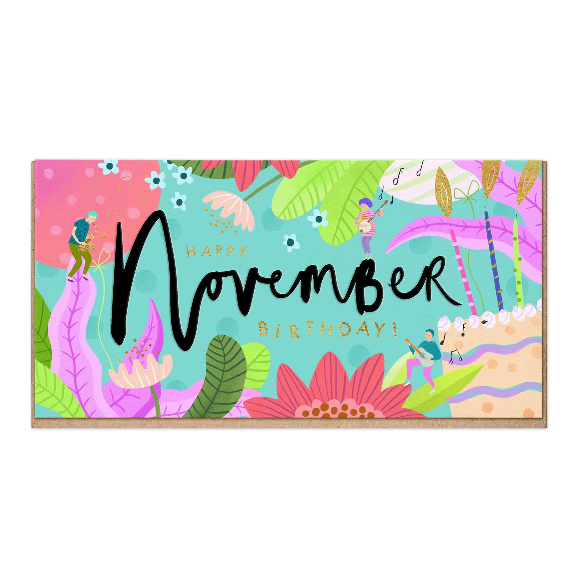 Bright Embossed November Birthday Card