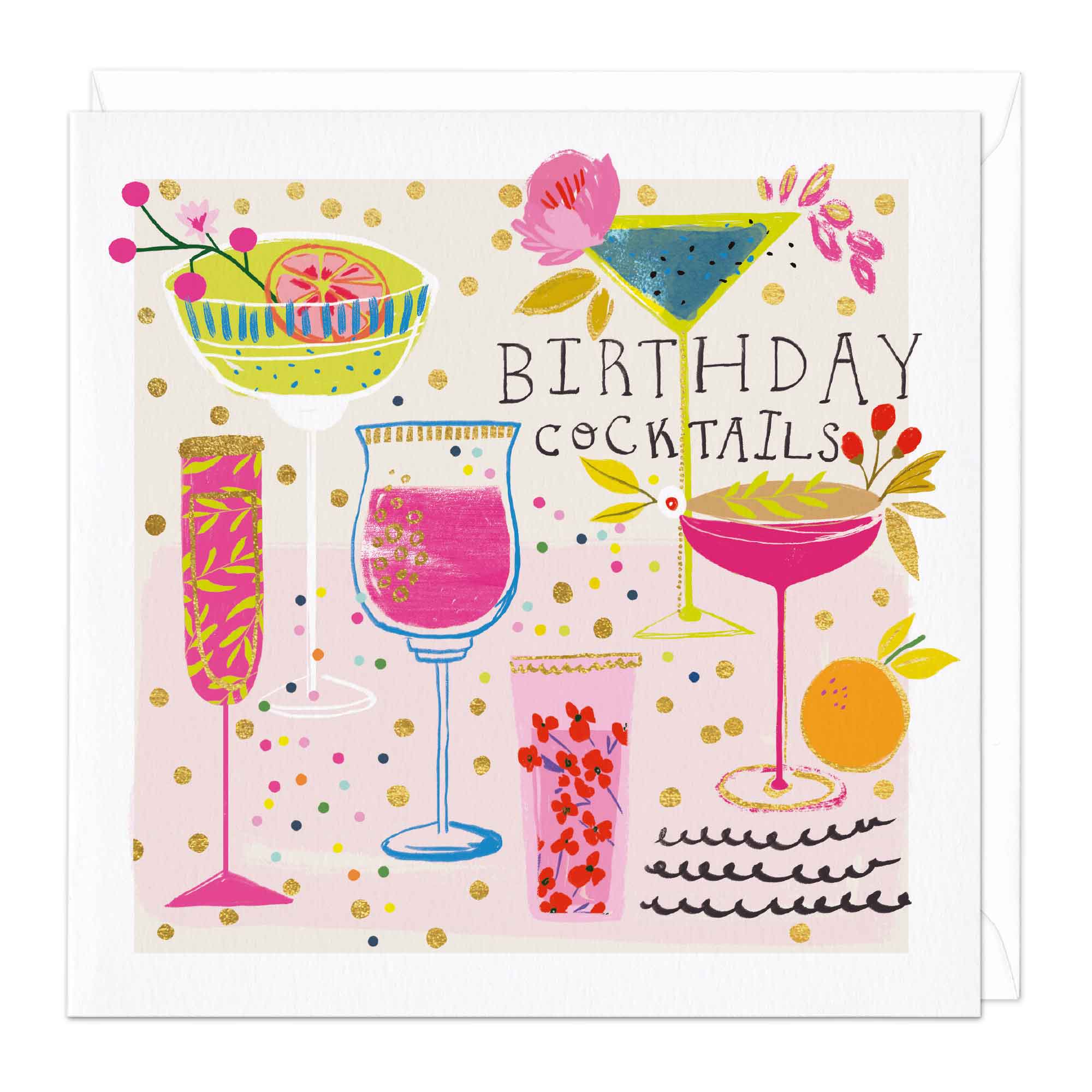 Bright Cocktails Abstract Birthday Card