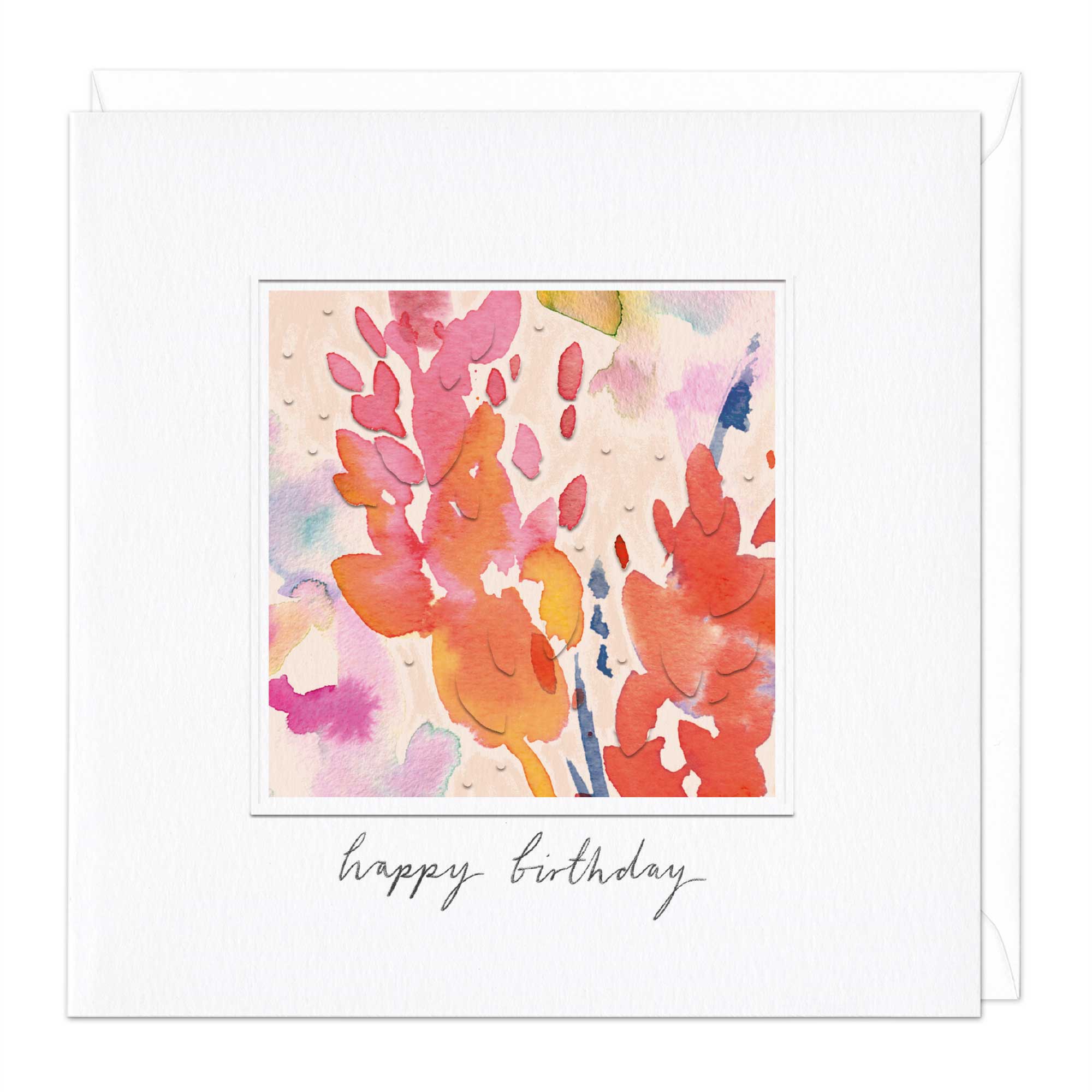 Orange Watercolour Birthday Card