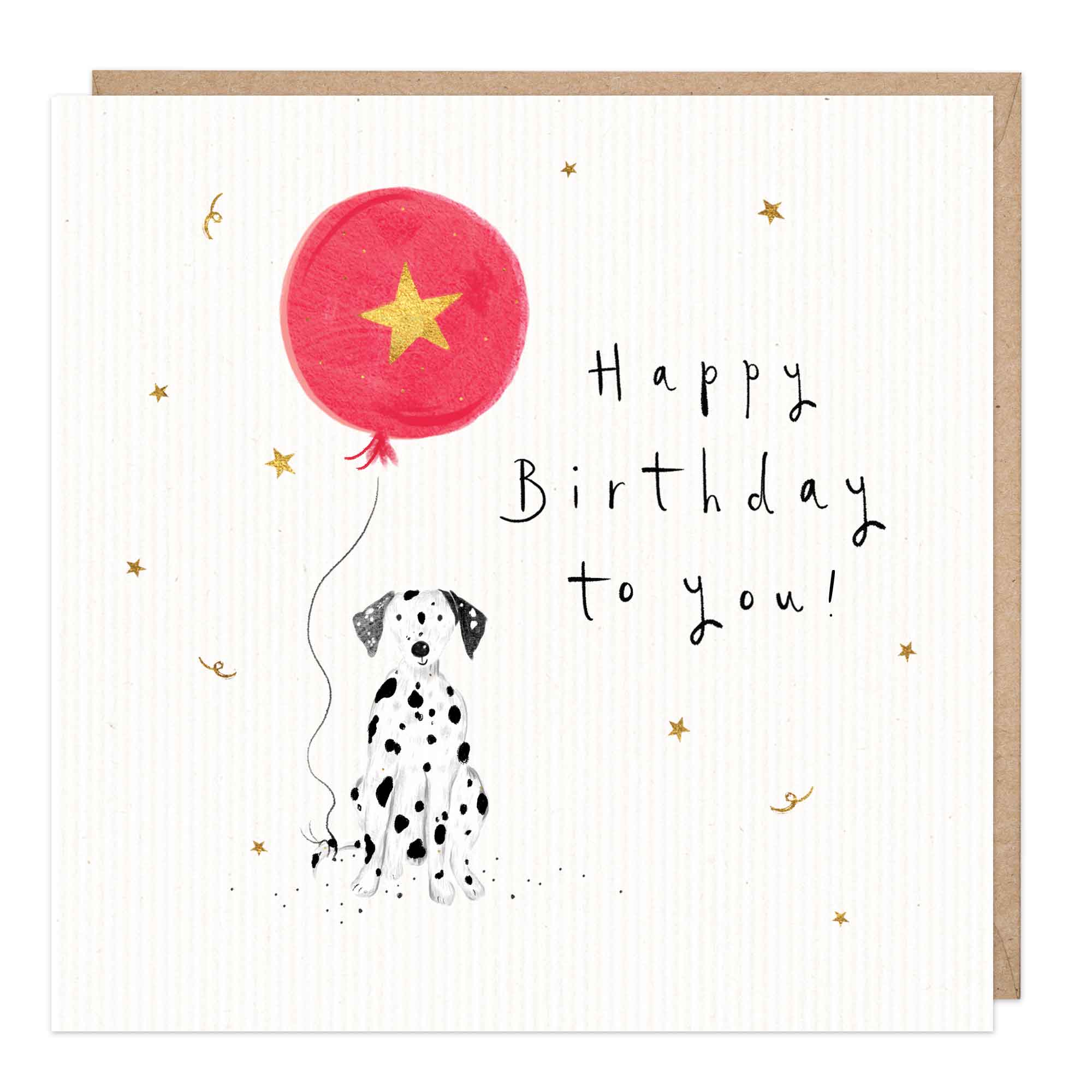 Dalmatian With Balloon Birthday Card