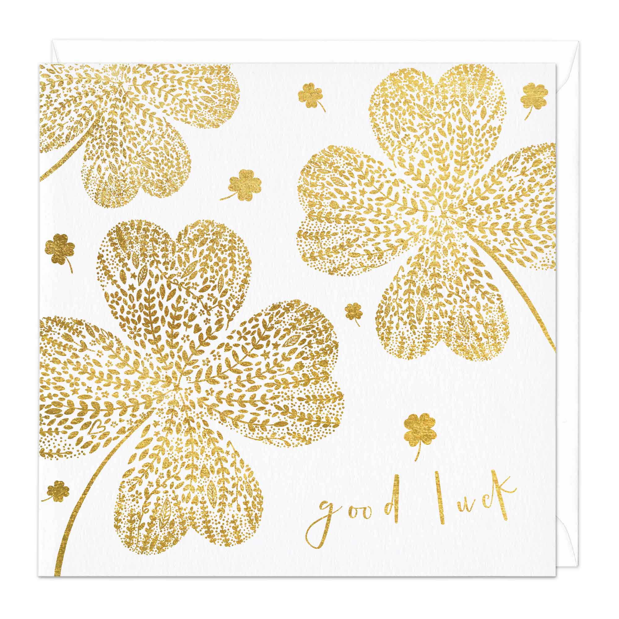 Four Leaf Clover Good Luck Card