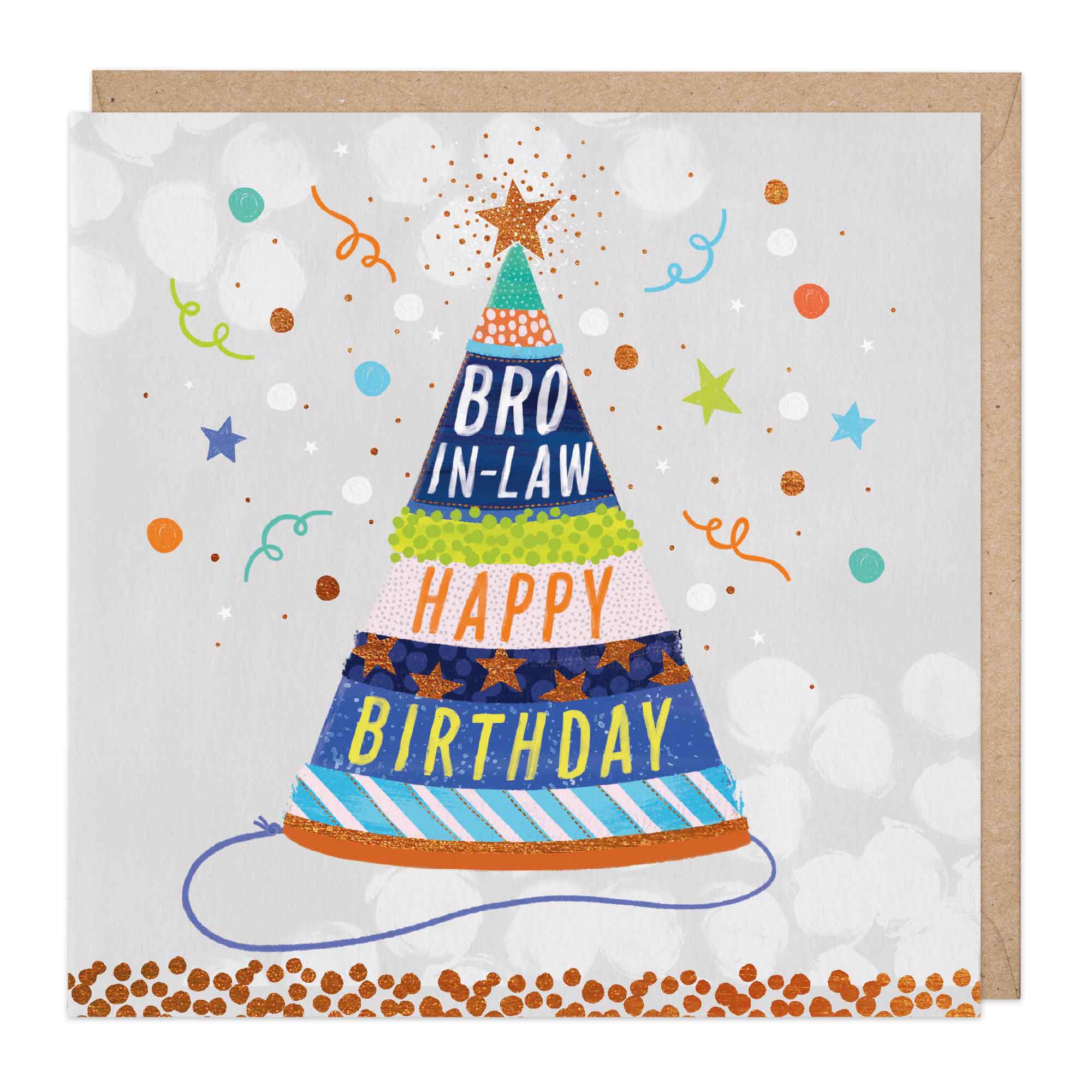 Party Hat Brother In Law Birthday Card