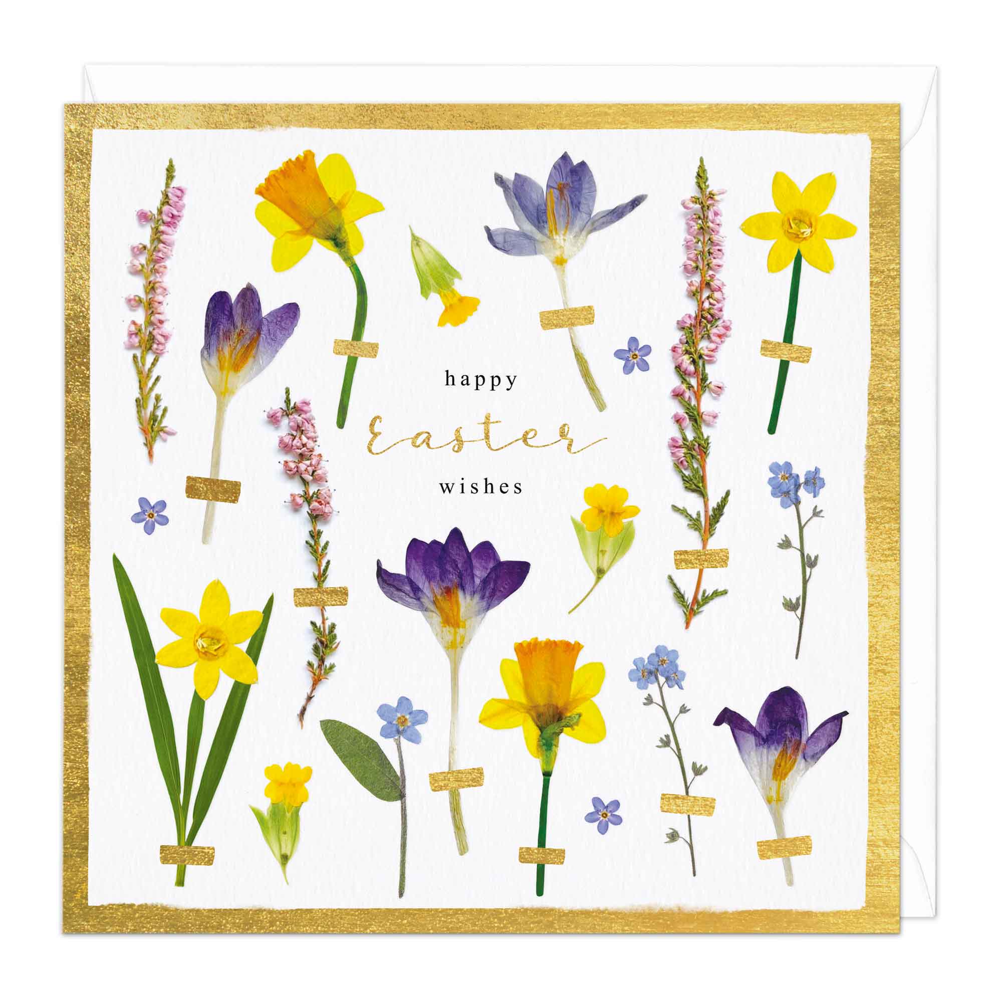 Happy Easter Wishes Pressed Flower Card