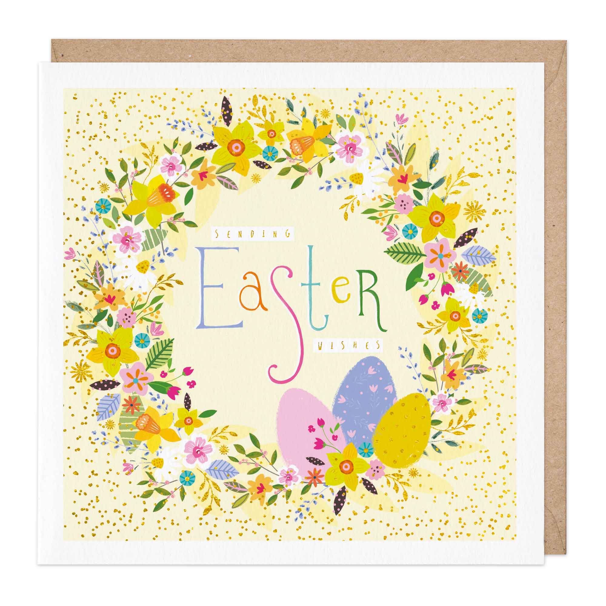 Easter Wishes Egg Wreath Card