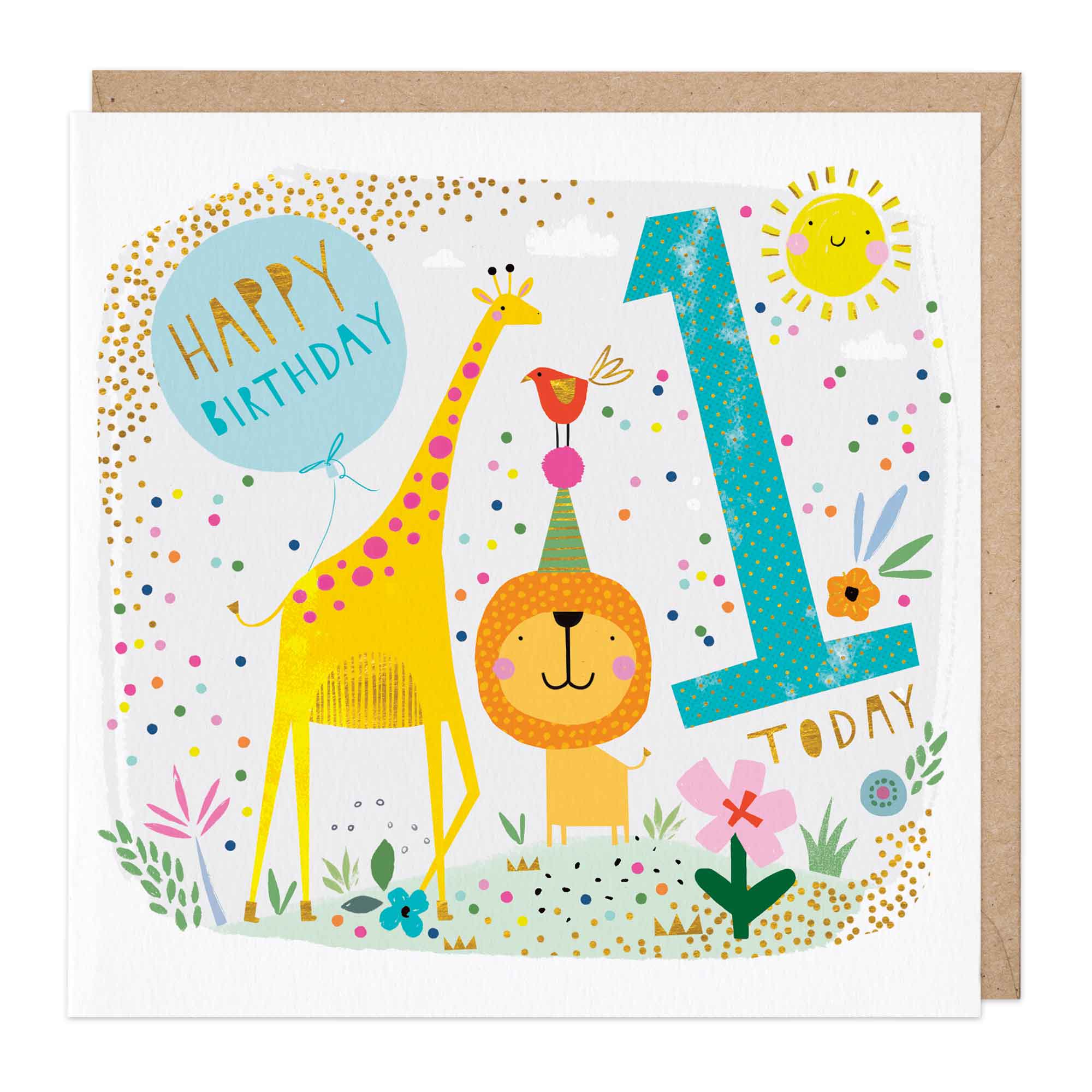 Children’s First Birthday Animals Card