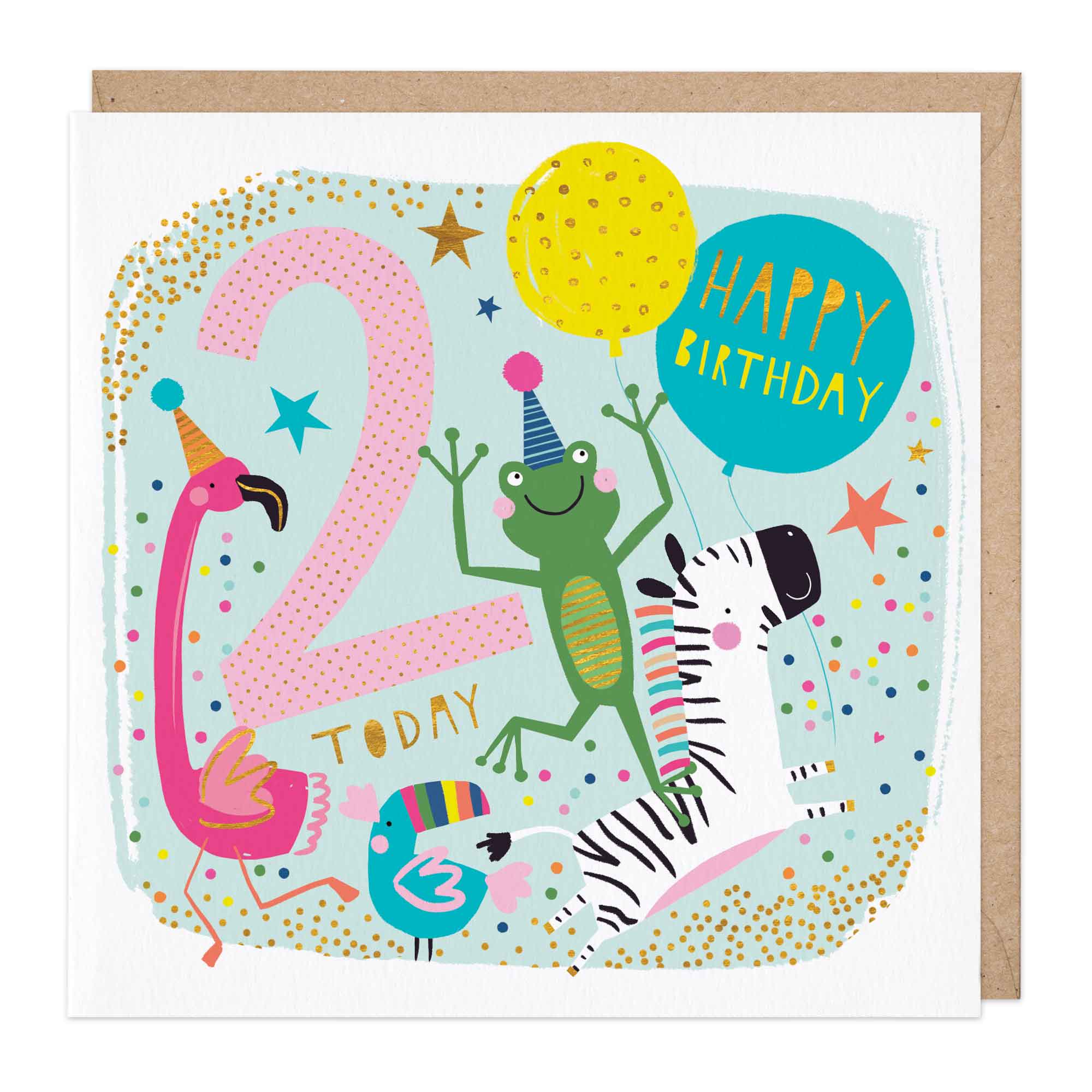 Children’s Second Birthday Animals Card