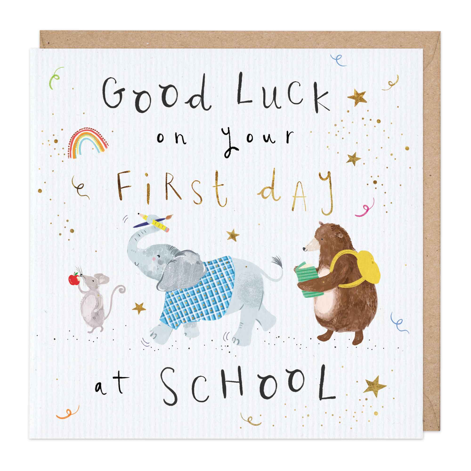 Good Luck School Animals Card
