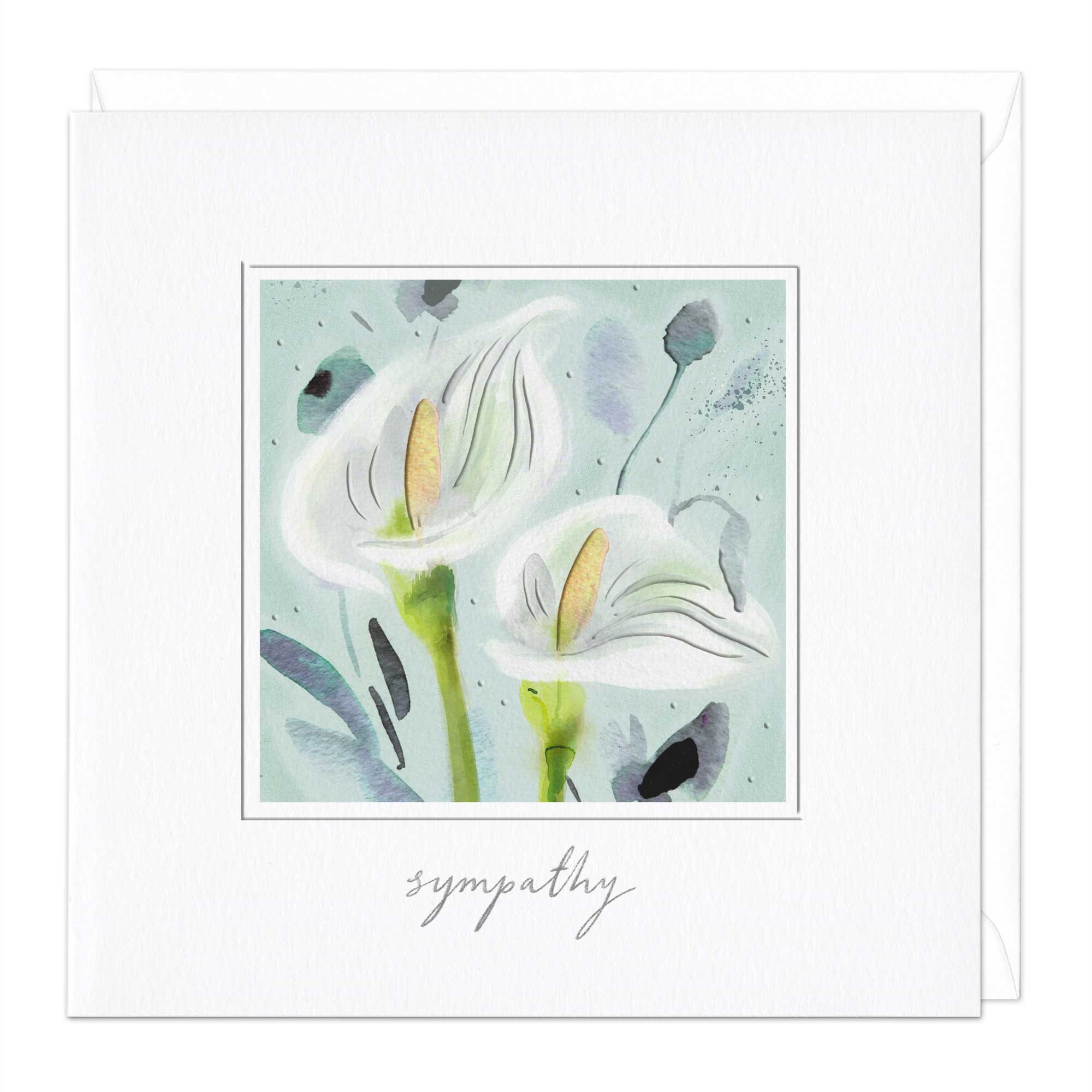 Sympathy Lillies Watercolour Card