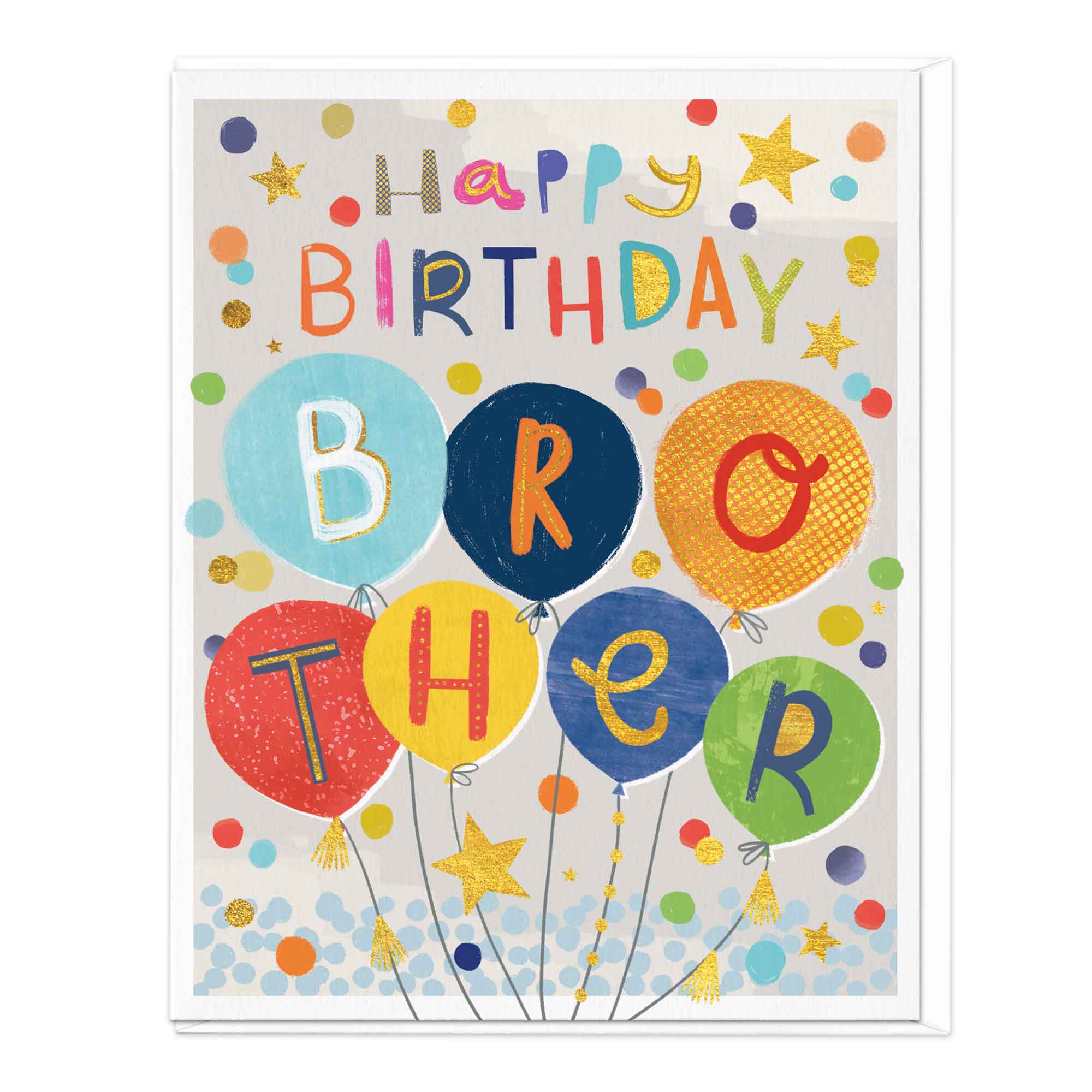 Brother Birthday Balloons Card