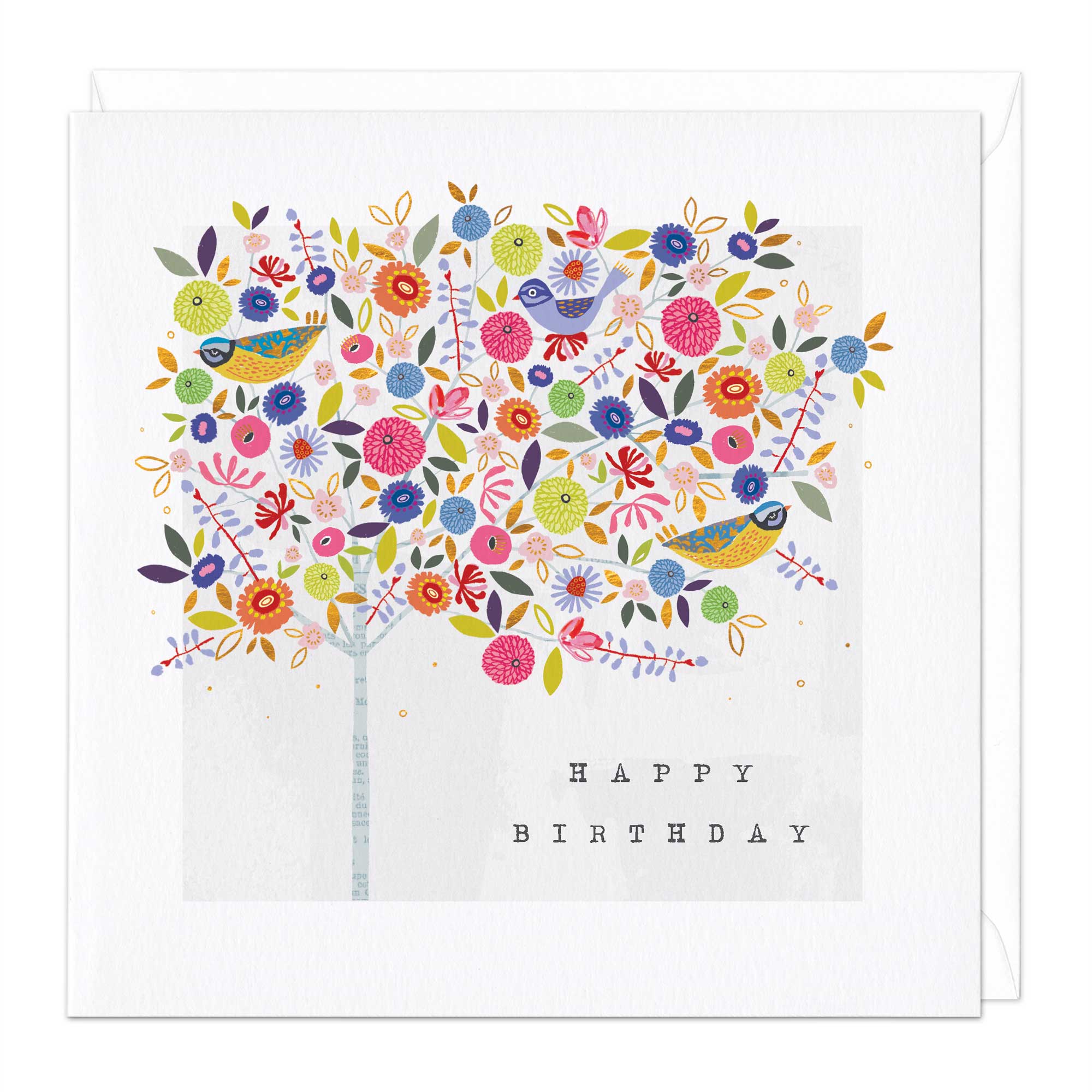 Bird Tree Birthday Card