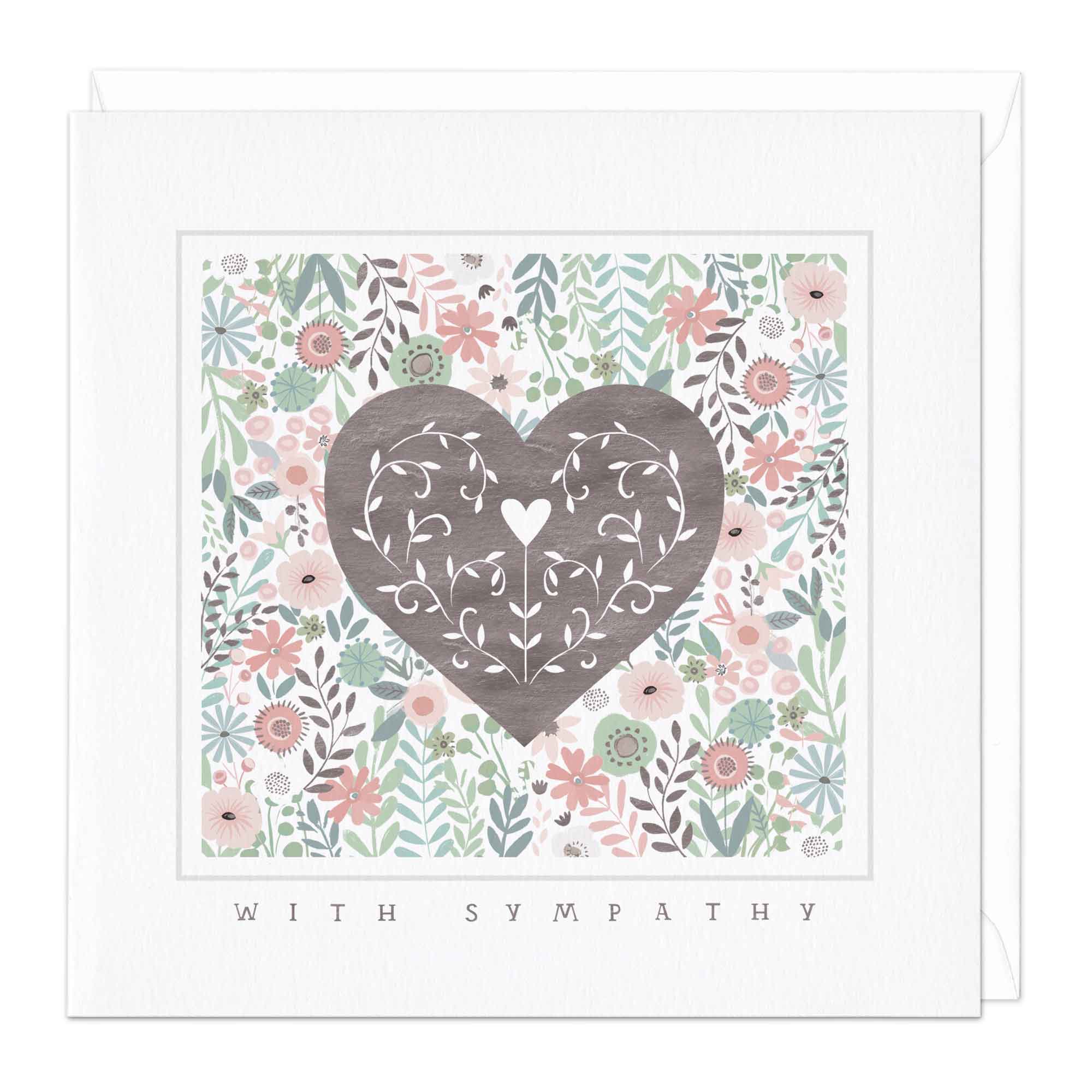 Floral Heart Sympathy Card