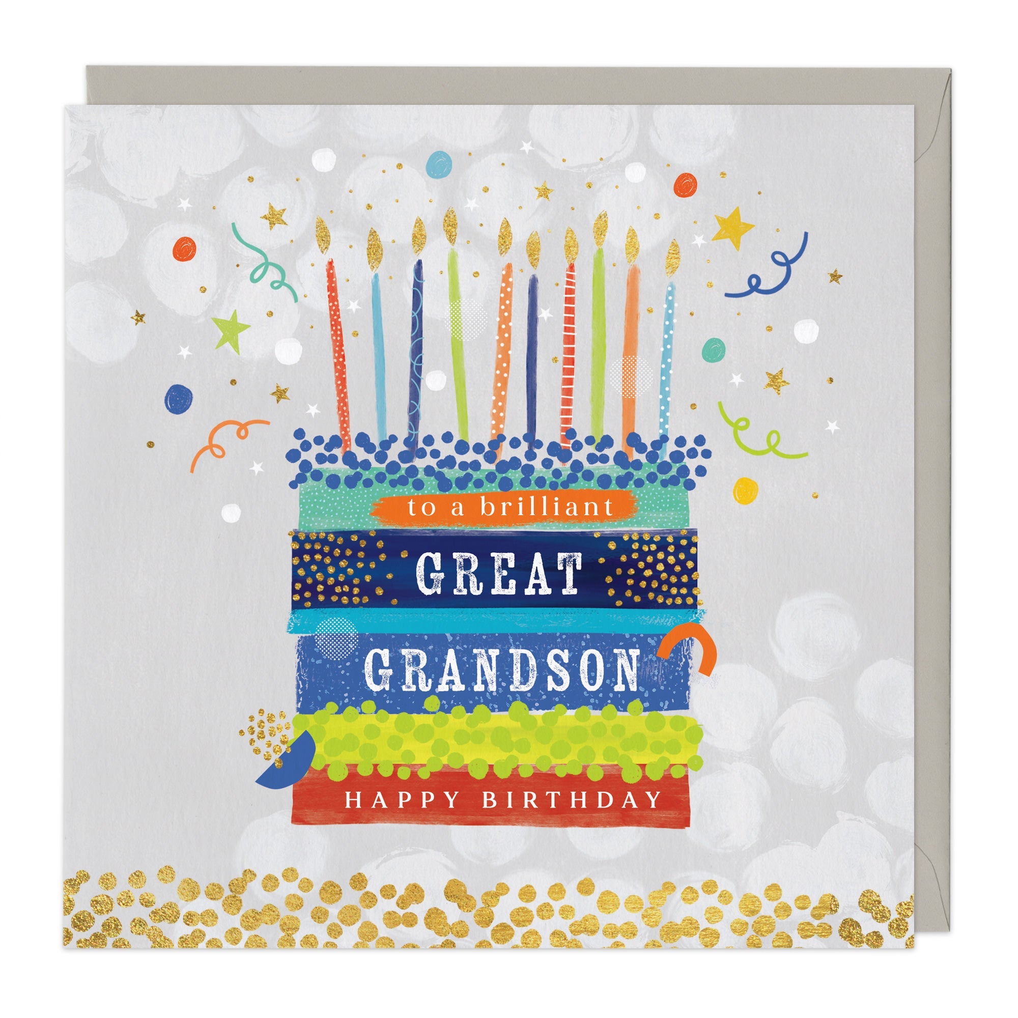 Great Grandson Cake Birthday Card