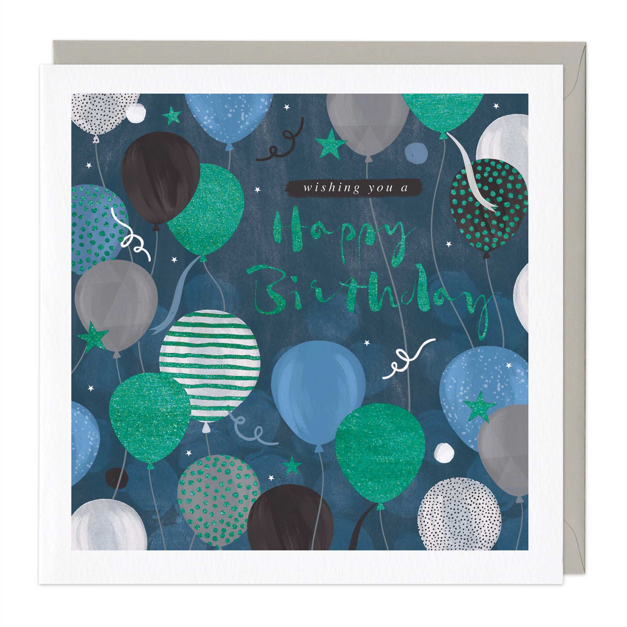 Turquoise Balloon Birthday Card