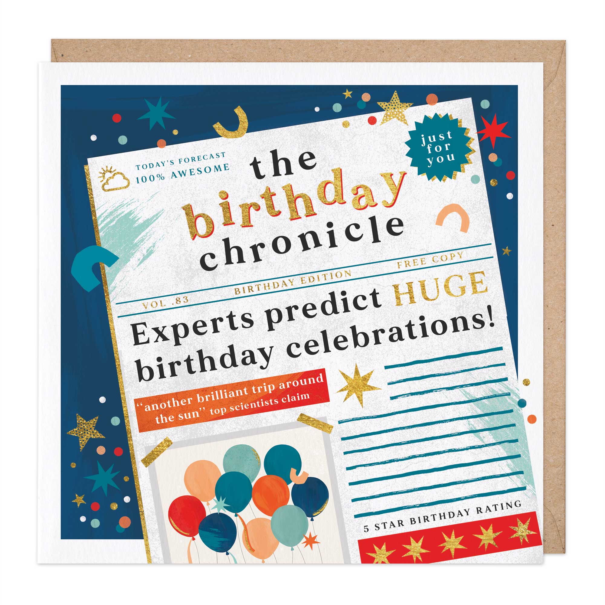 Newspaper Birthday Card