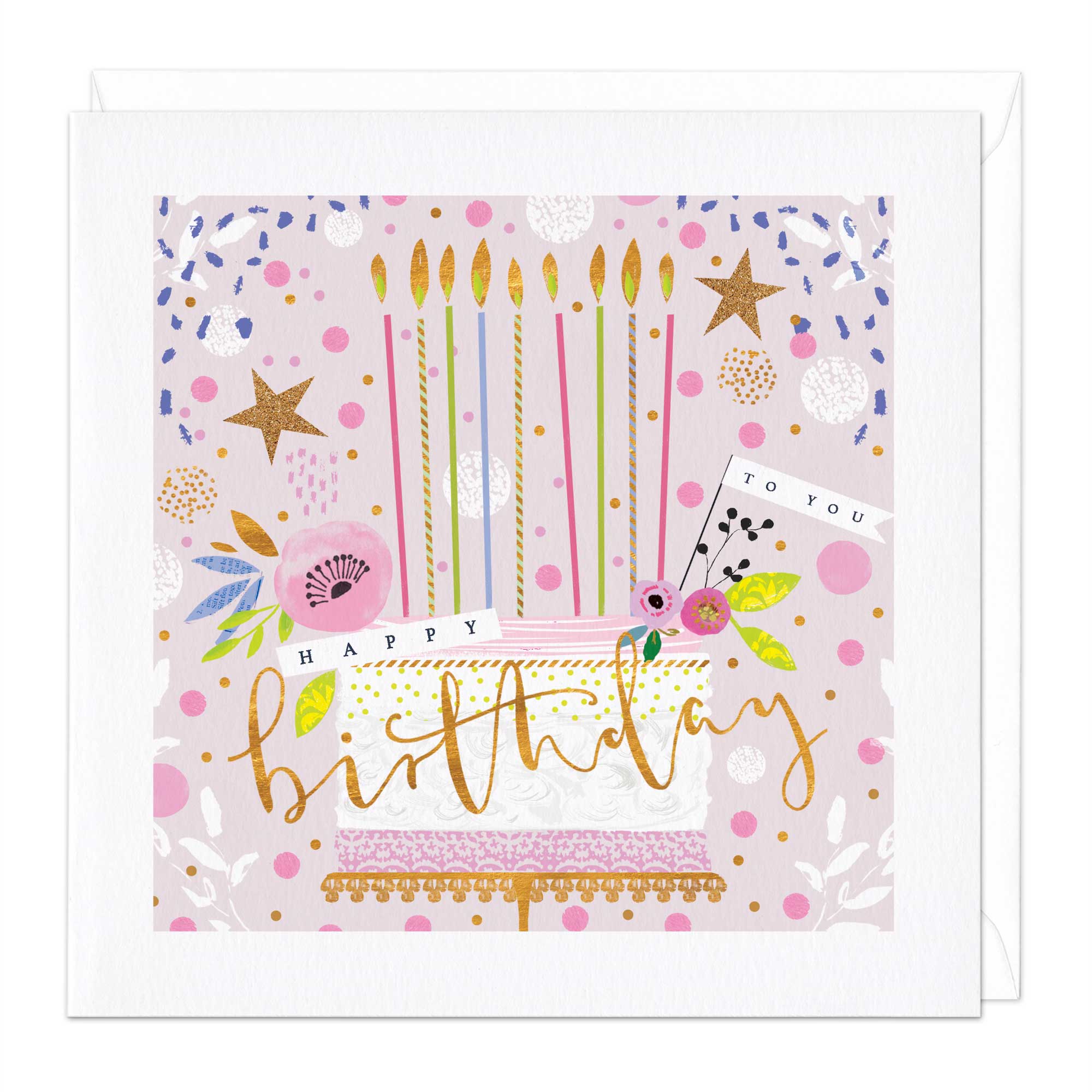 Cake Stand And Candles Birthday Card