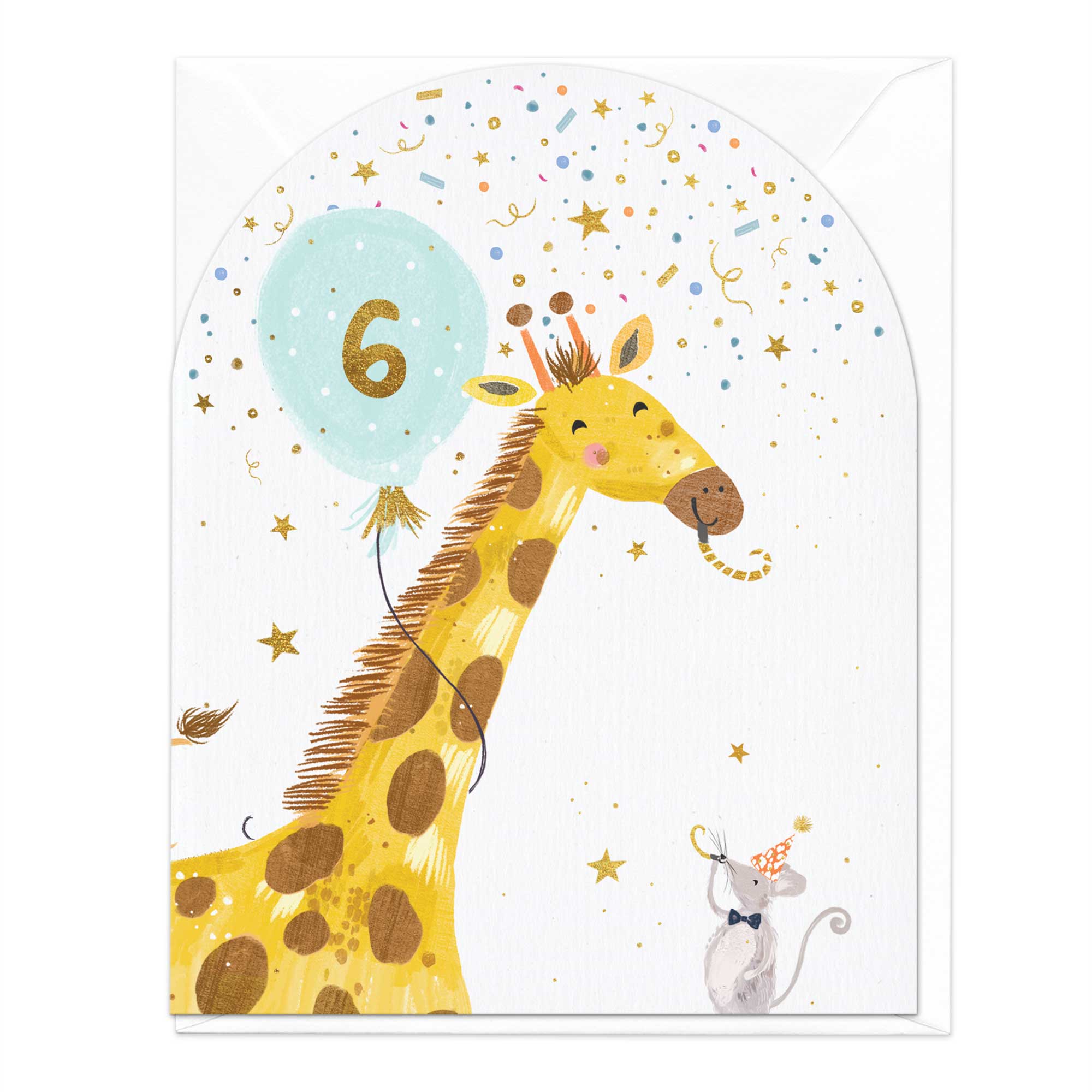6 Today Giraffe Birthday Card