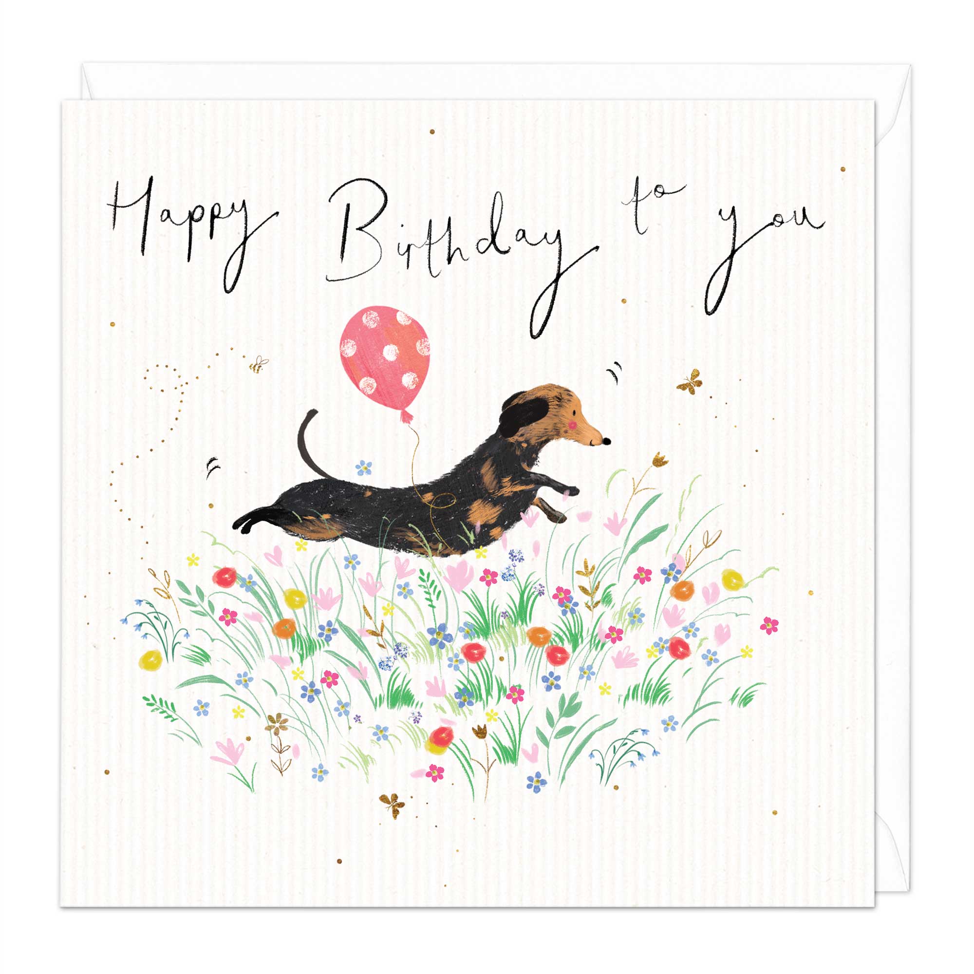 Sausage Dog Field Birthday Card
