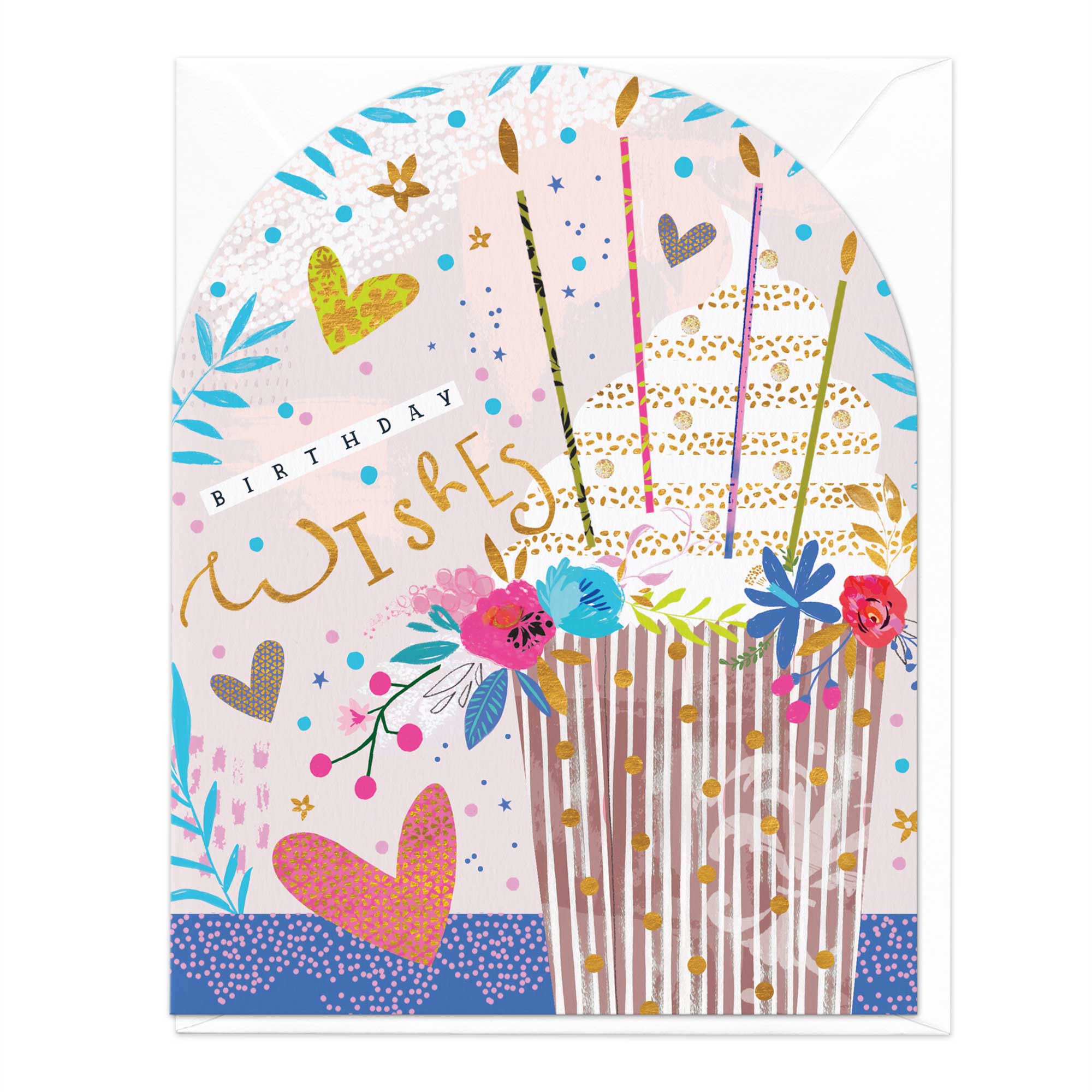 Heart Cupcake Birthday Arch Card