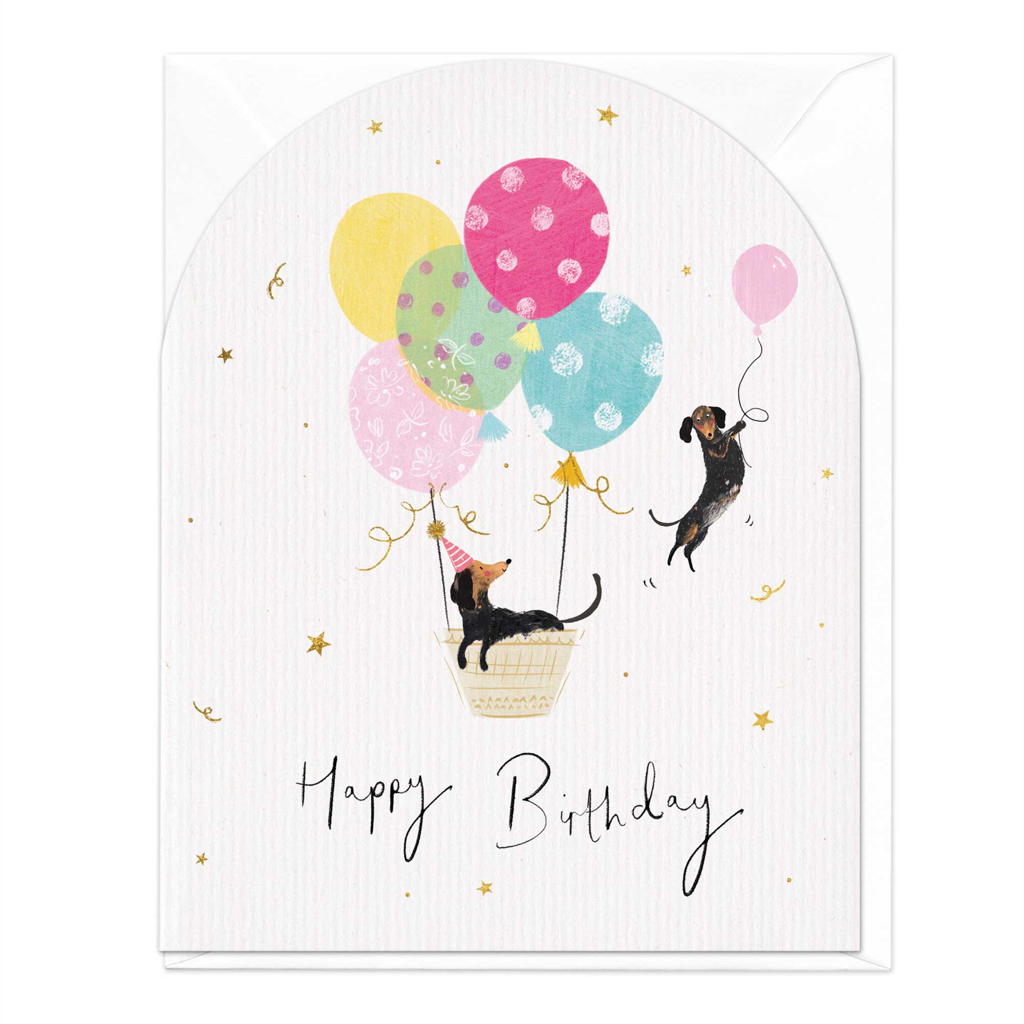 Sausage Dog Balloon Birthday Arch Card