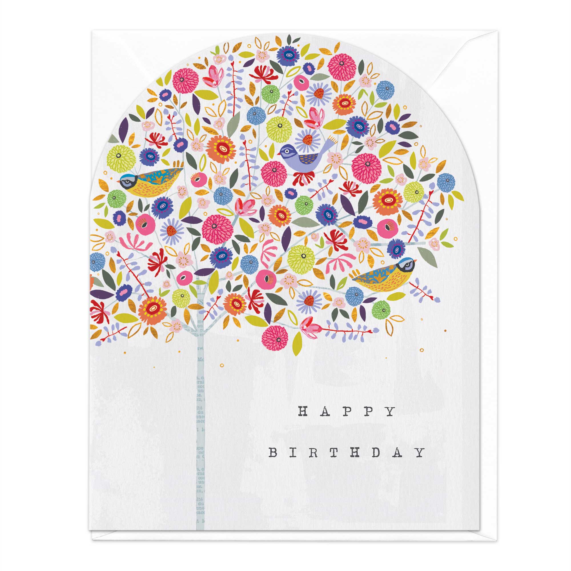 Bird Tree Birthday Arch Card