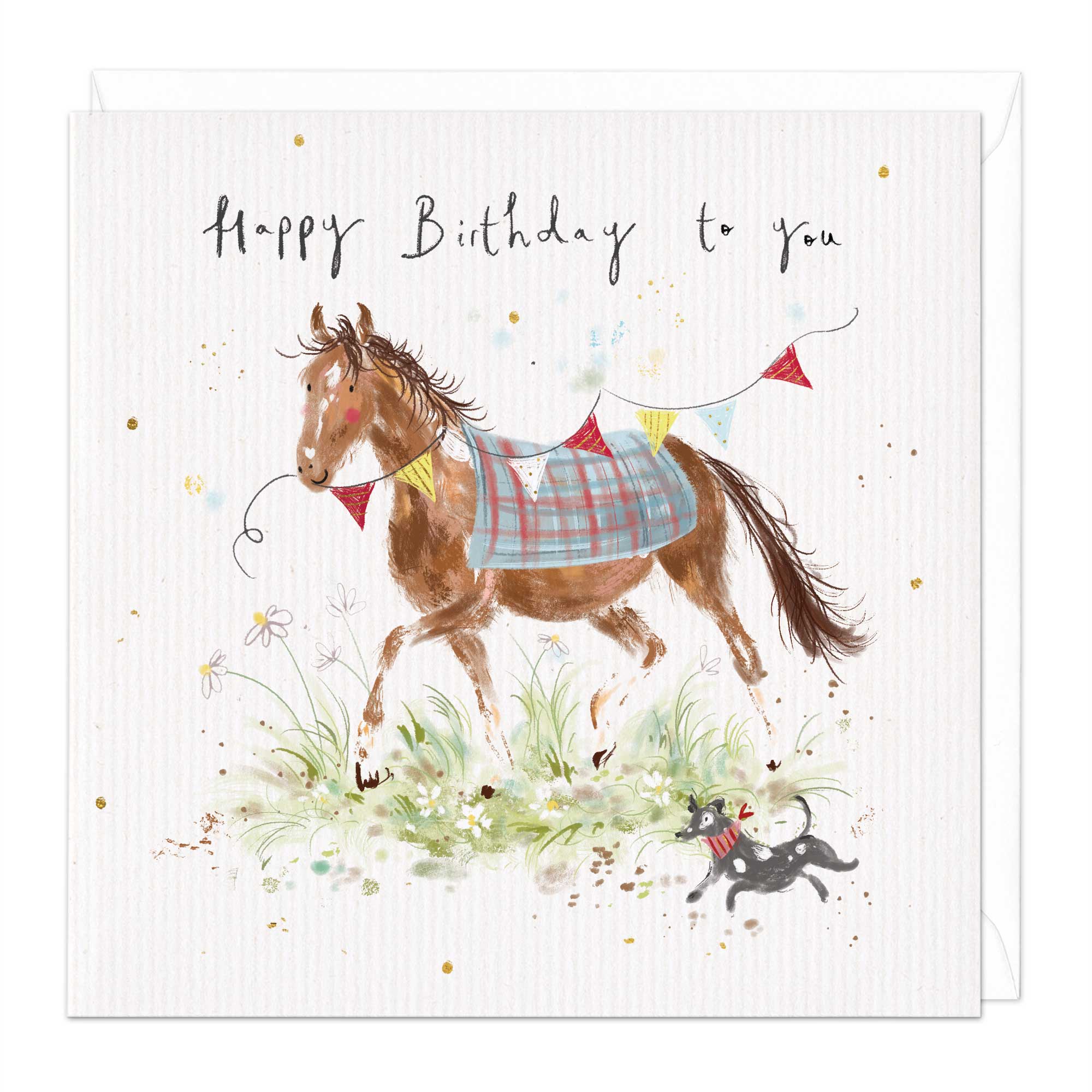 Horse And Dog Birthday Card