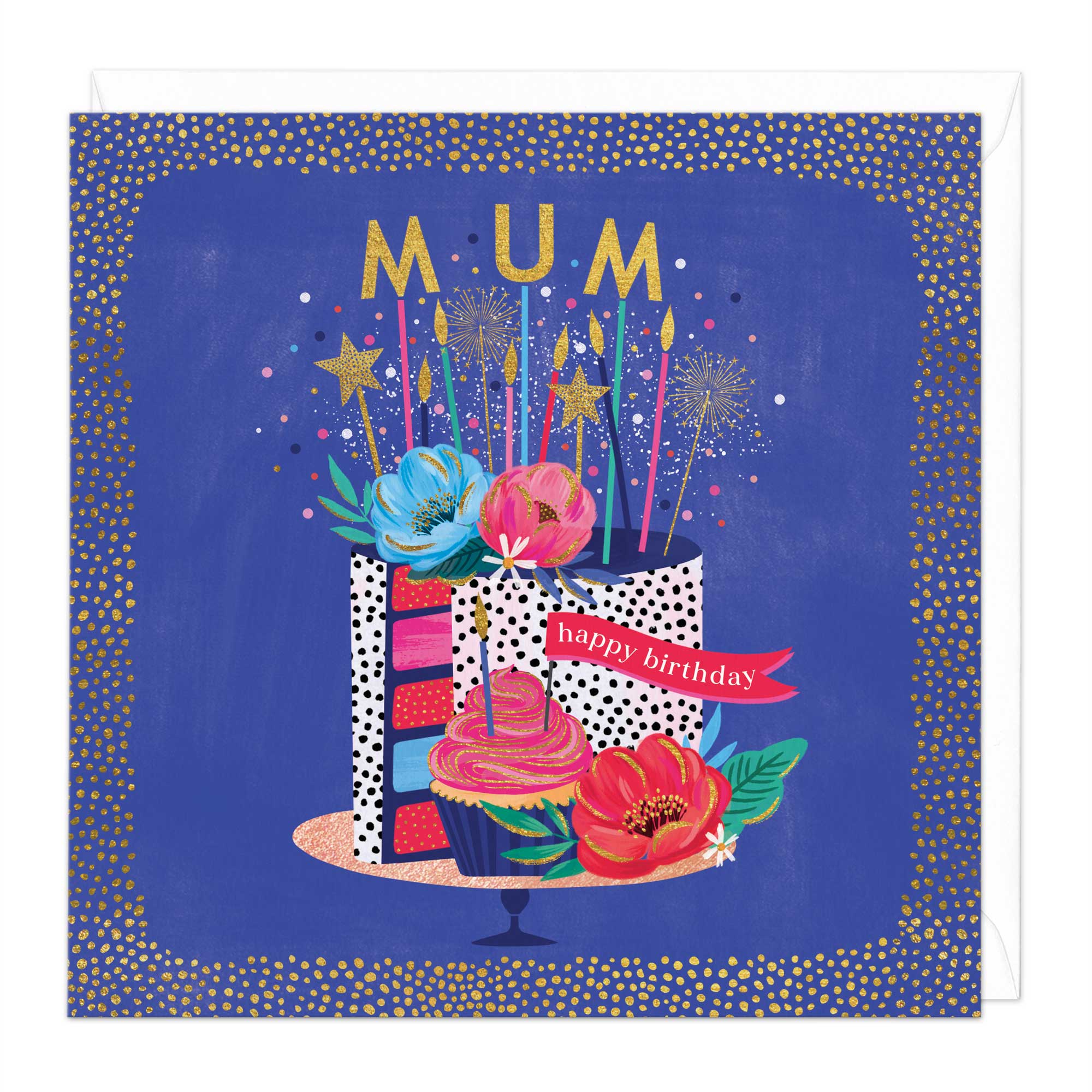 Cake & Candles Mum Birthday Card