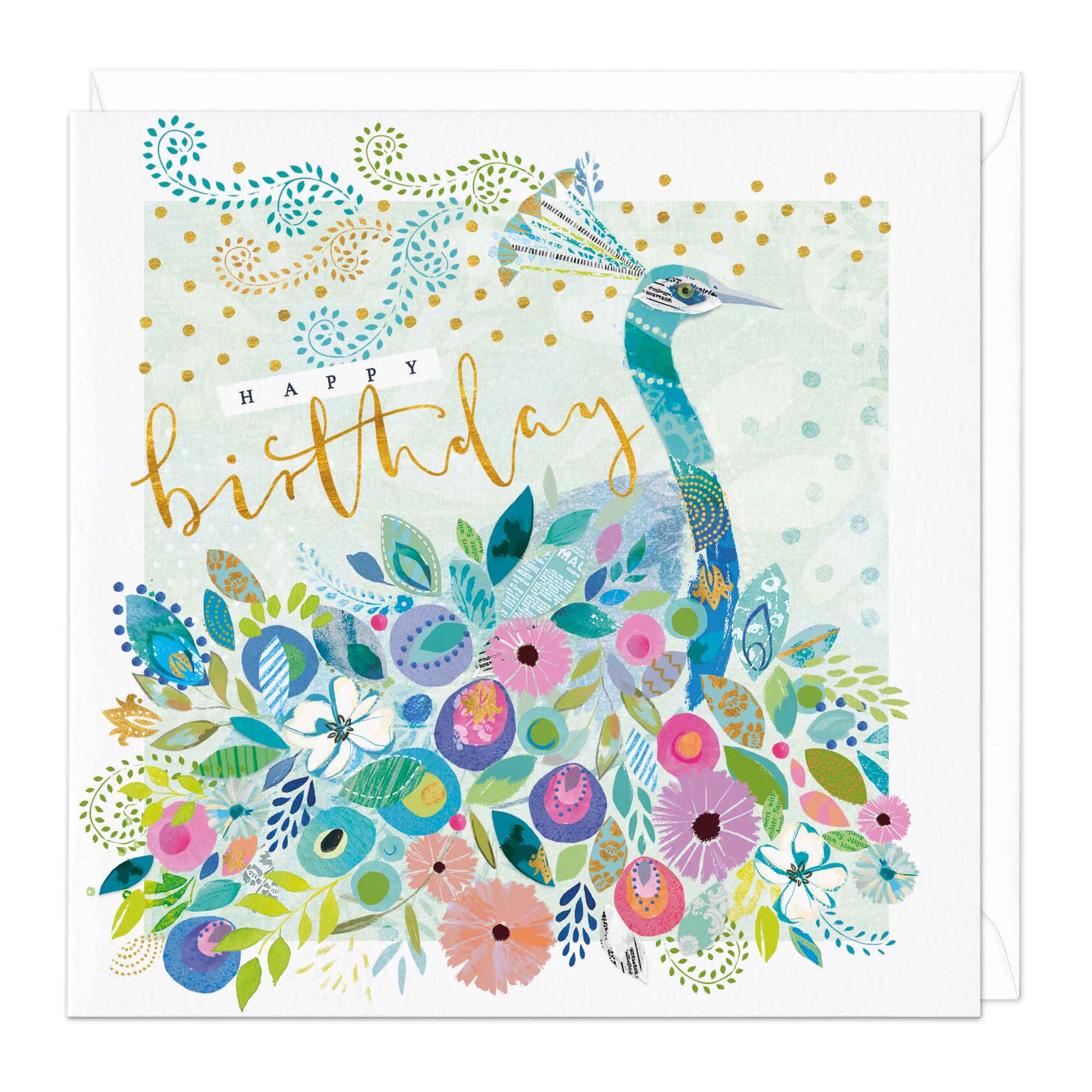 Pretty Peacock Birthday Card