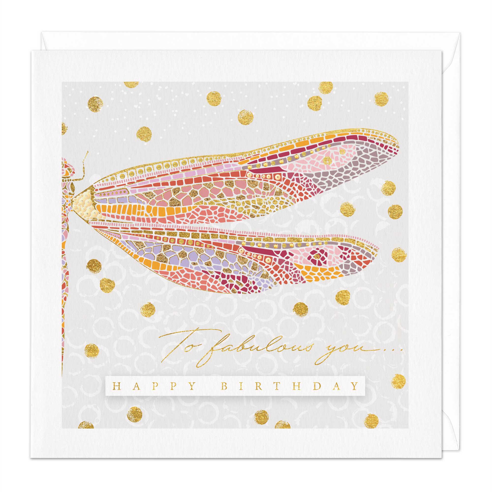 Patterned Dragonfly Birthday Card