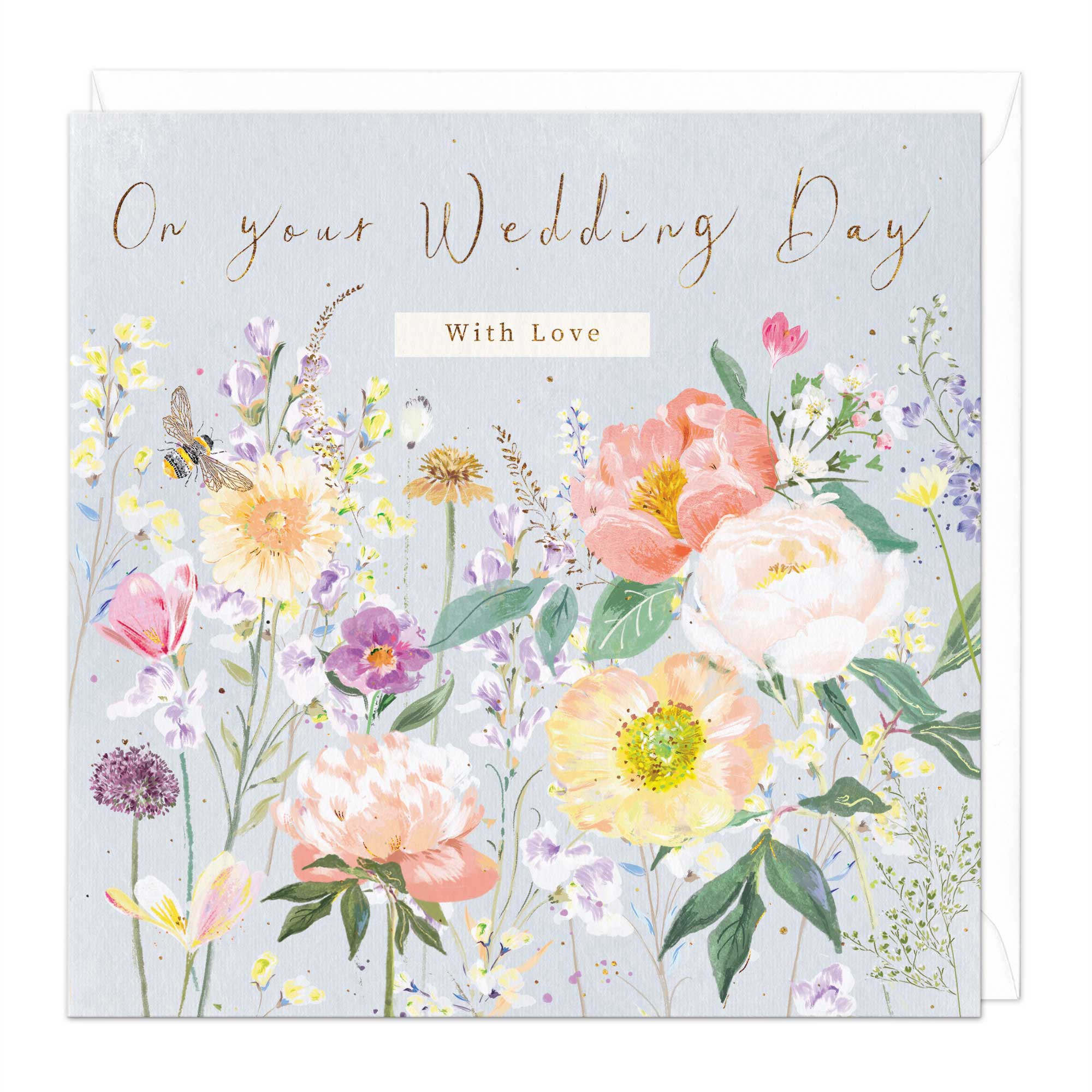 Peony Garden On Your Wedding Day Card