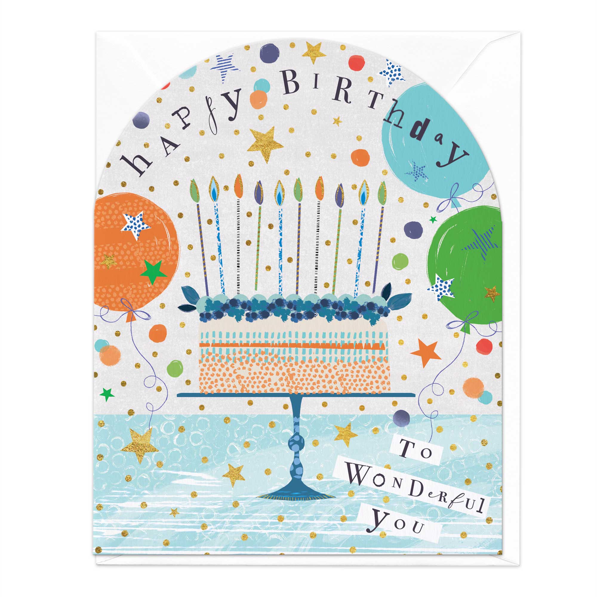 Wonderful You Blue Birthday Card