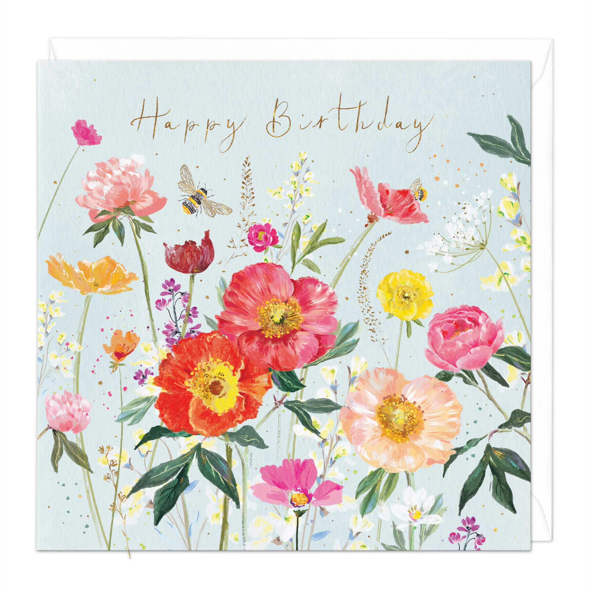 Bright Summer Garden Birthday Card