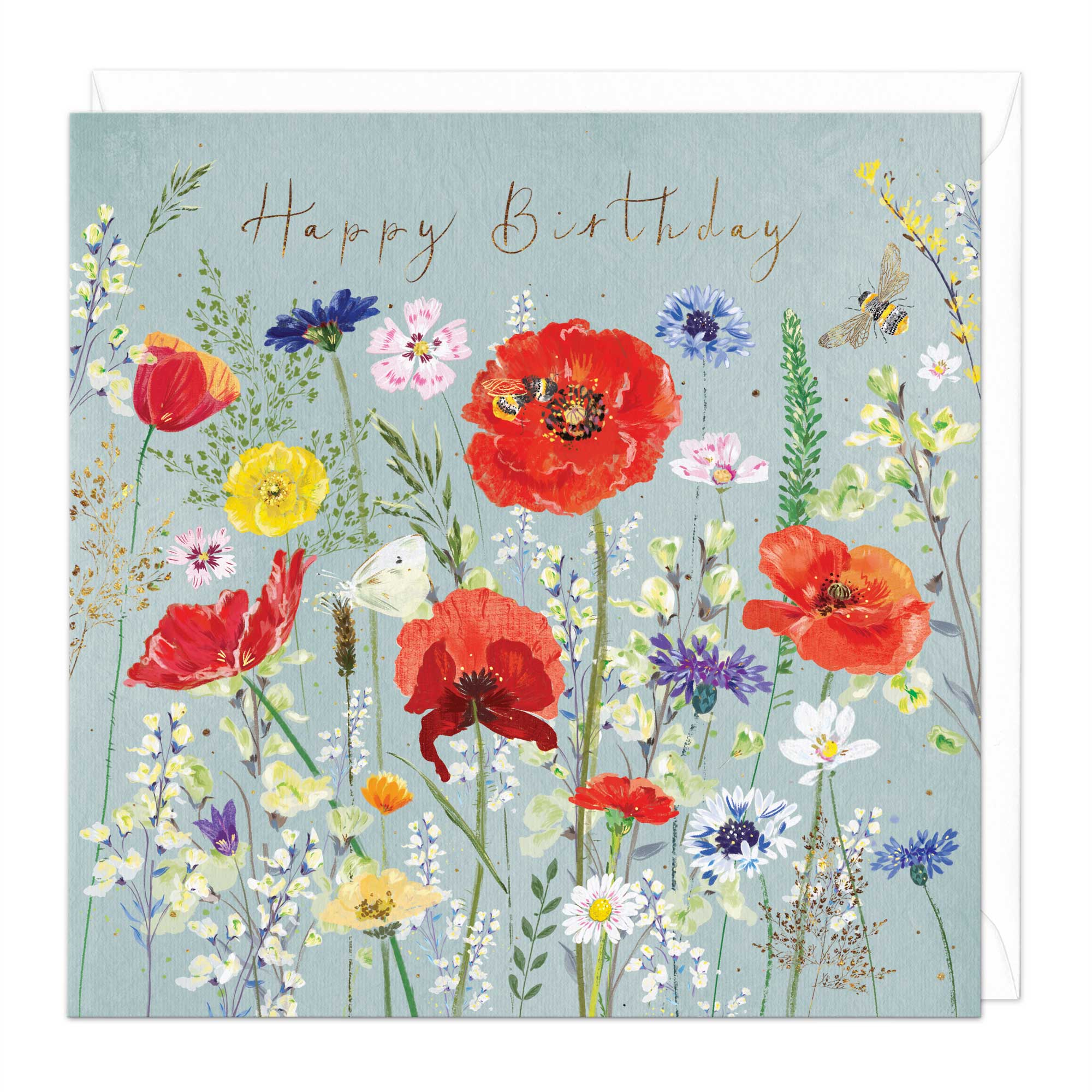 Poppy Garden Birthday Card