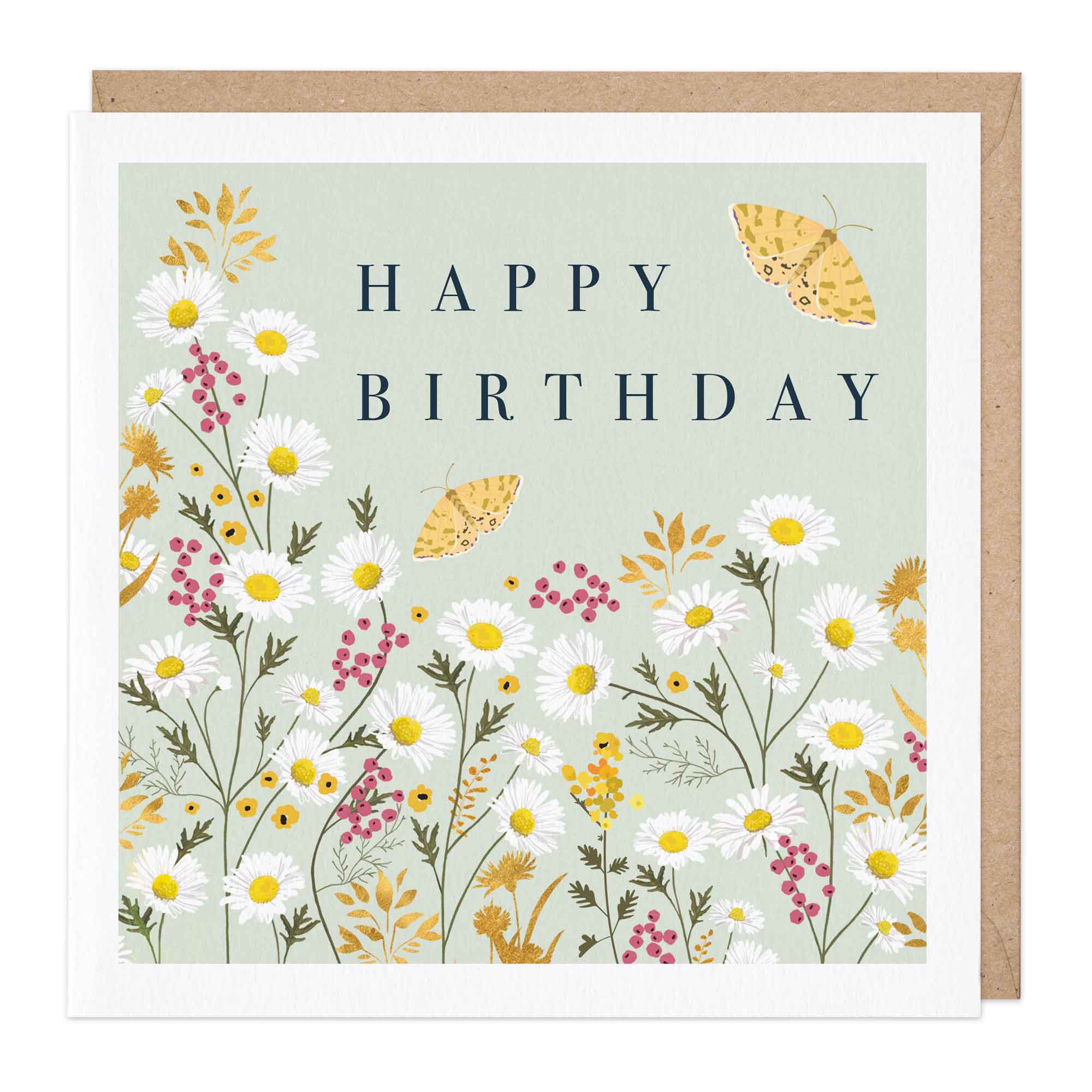 Butterfly Daisy Birthday Card