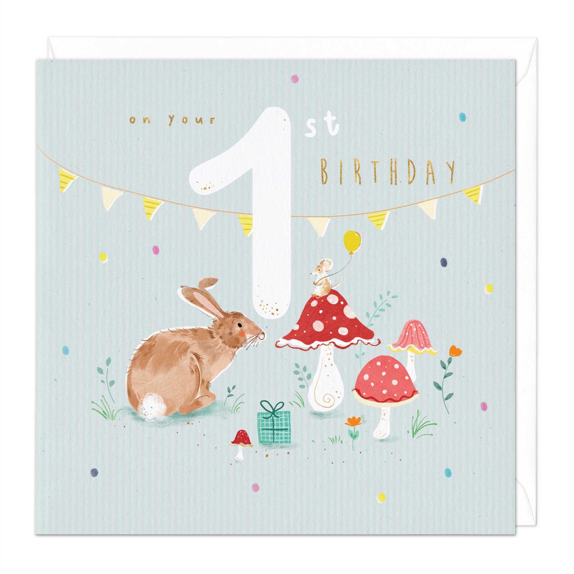 Woodland Animals 1st Birthday Card