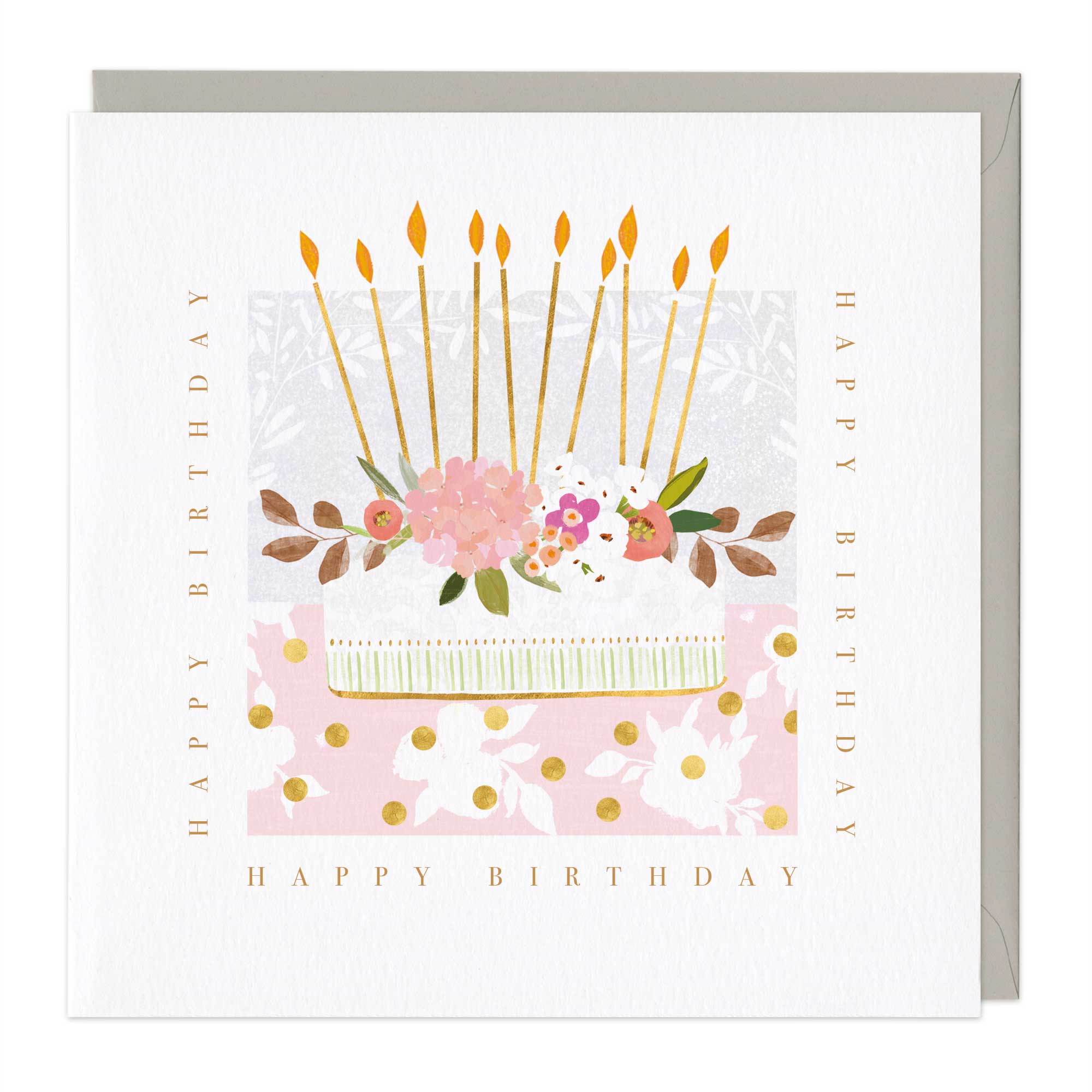 Floral Birthday Cake Card