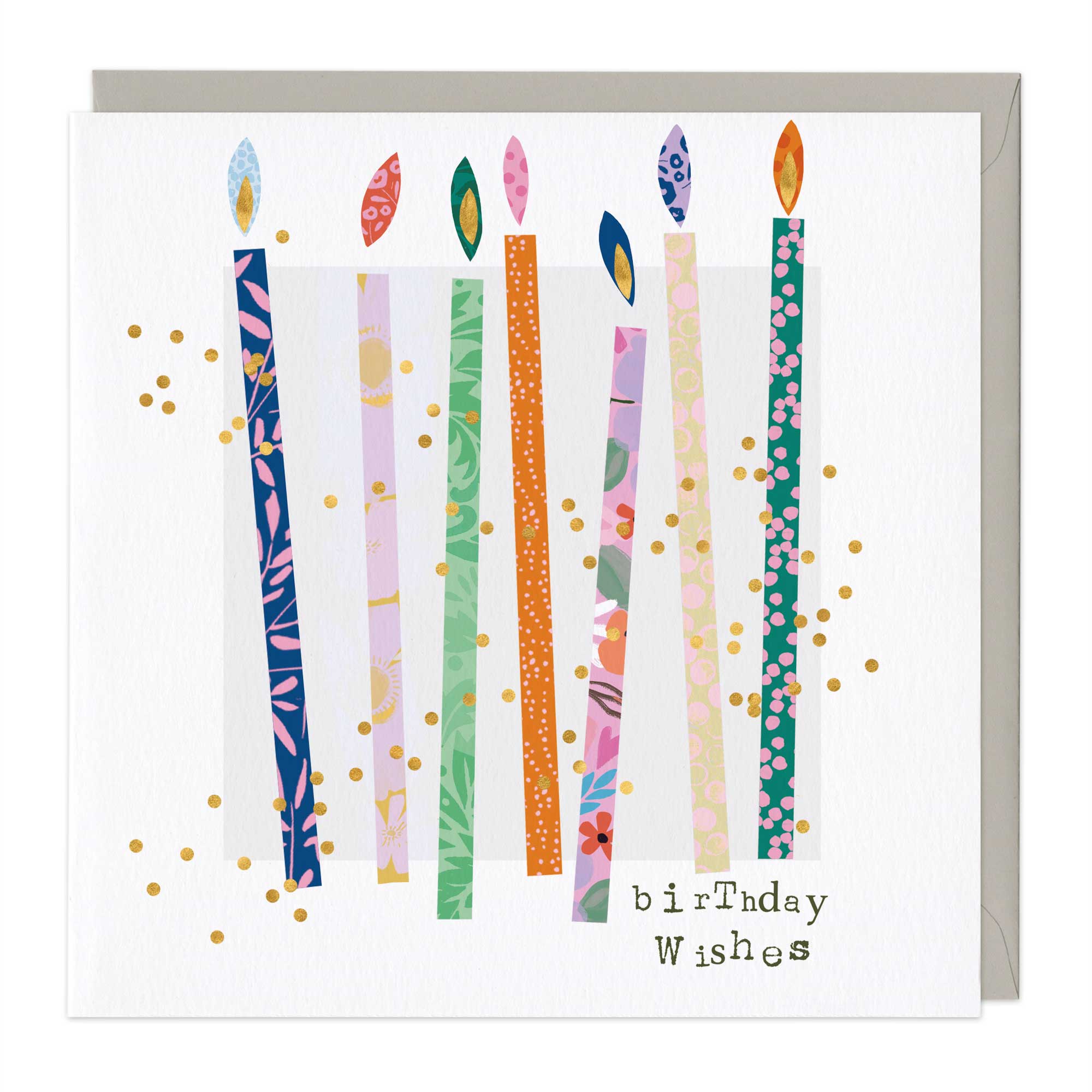 Patterned Candles Birthday Card
