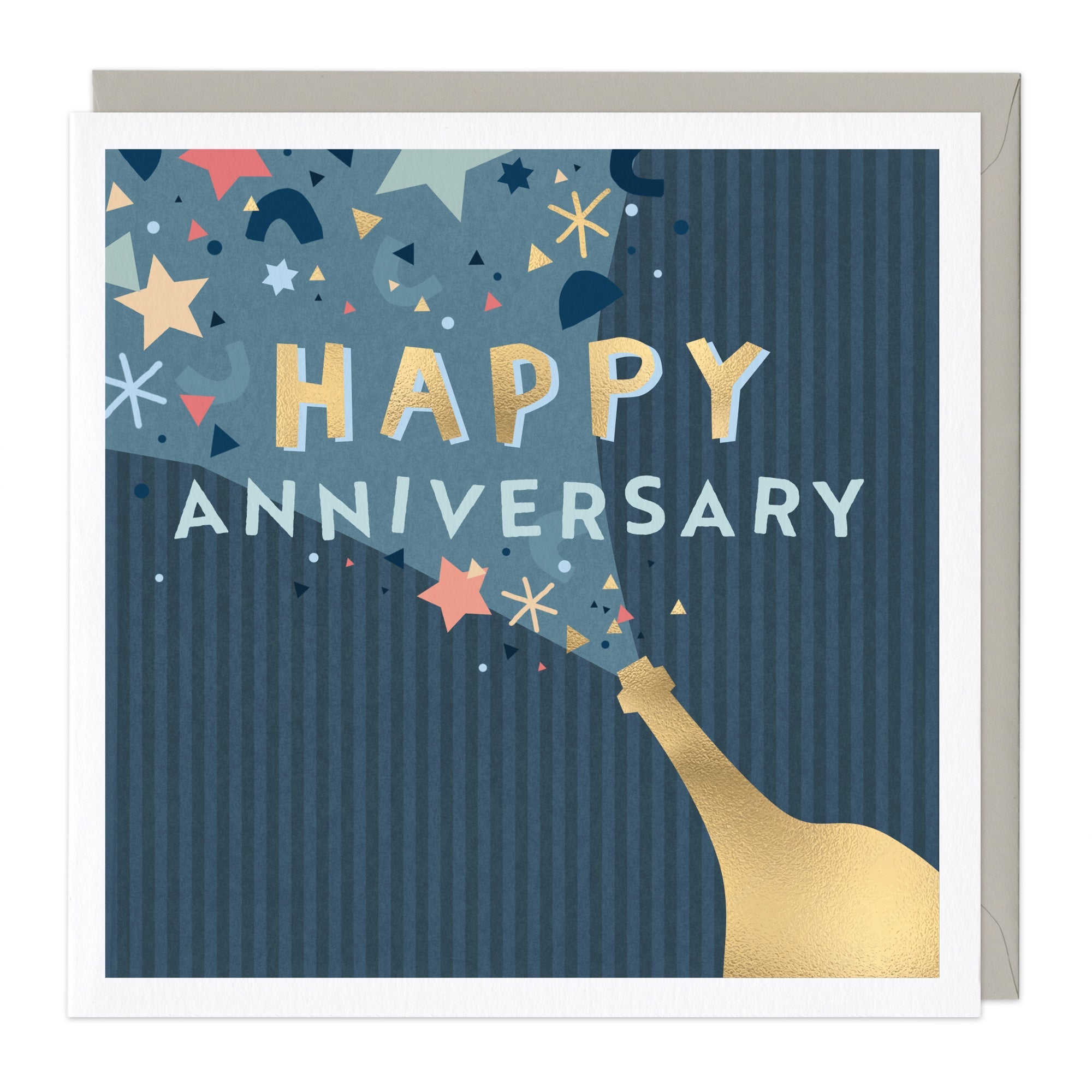 Navy And Gold Anniversary Card
